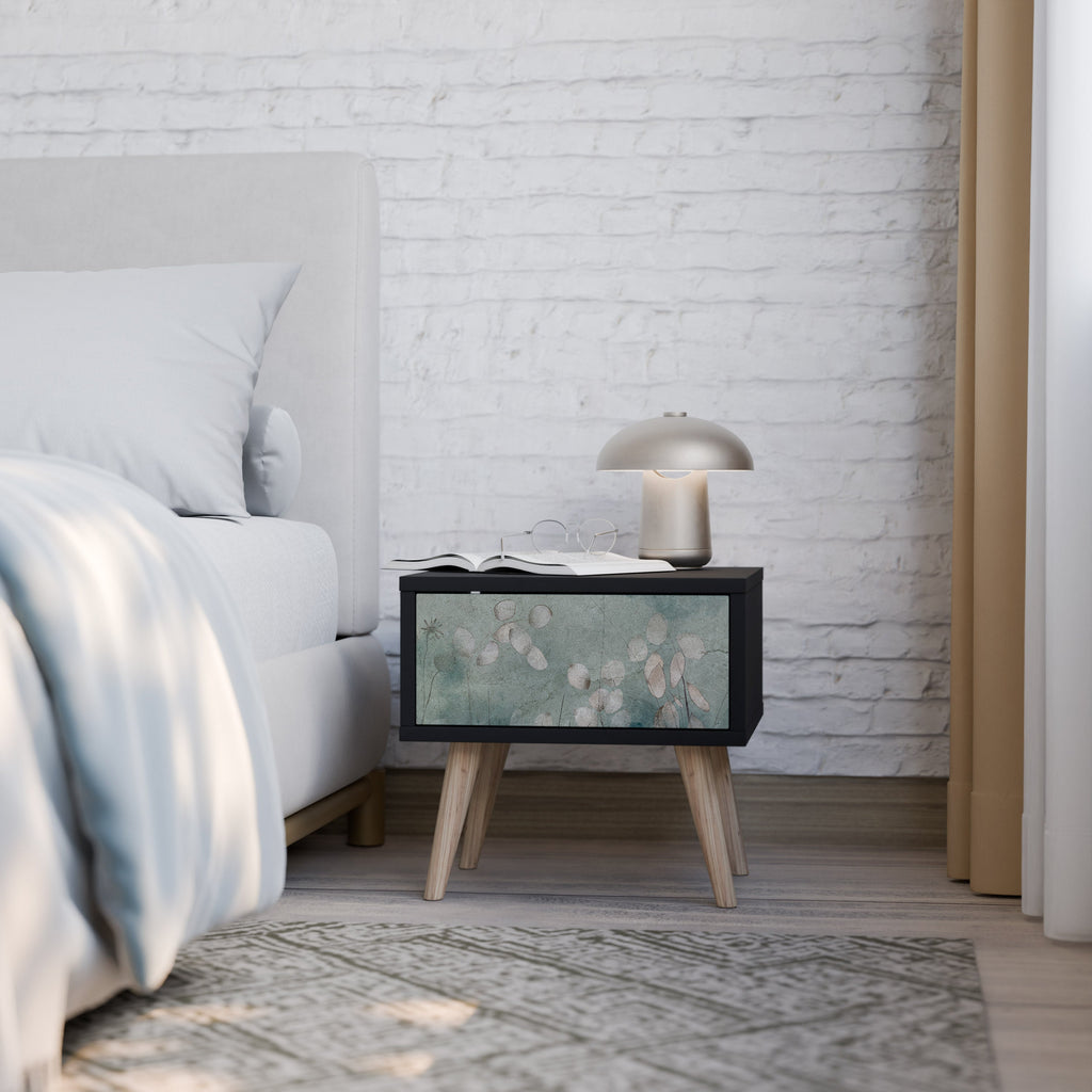 Table de chevet NIGHT LADY en finition noire