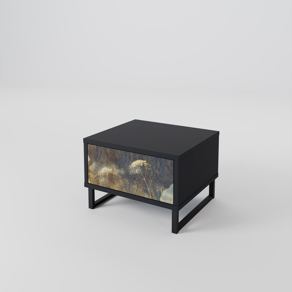 Table de chevet GENTLE POWER en finition noire