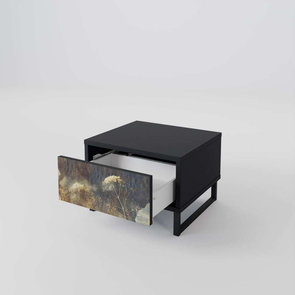 Table de chevet GENTLE POWER en finition noire