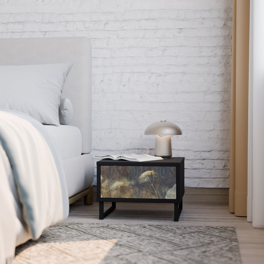 Table de chevet GENTLE POWER en finition noire