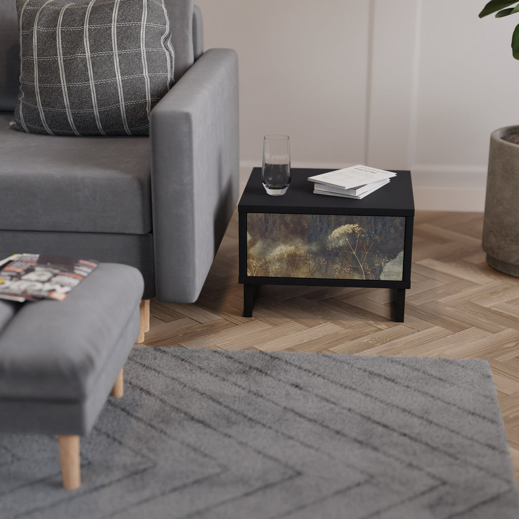 Table de chevet GENTLE POWER en finition noire