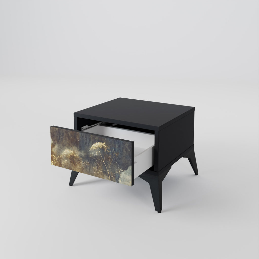 Table de chevet GENTLE POWER en finition noire
