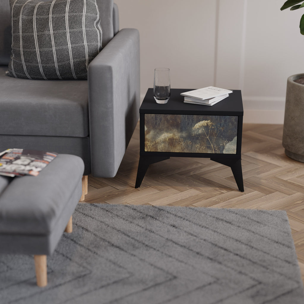 Table de chevet GENTLE POWER en finition noire