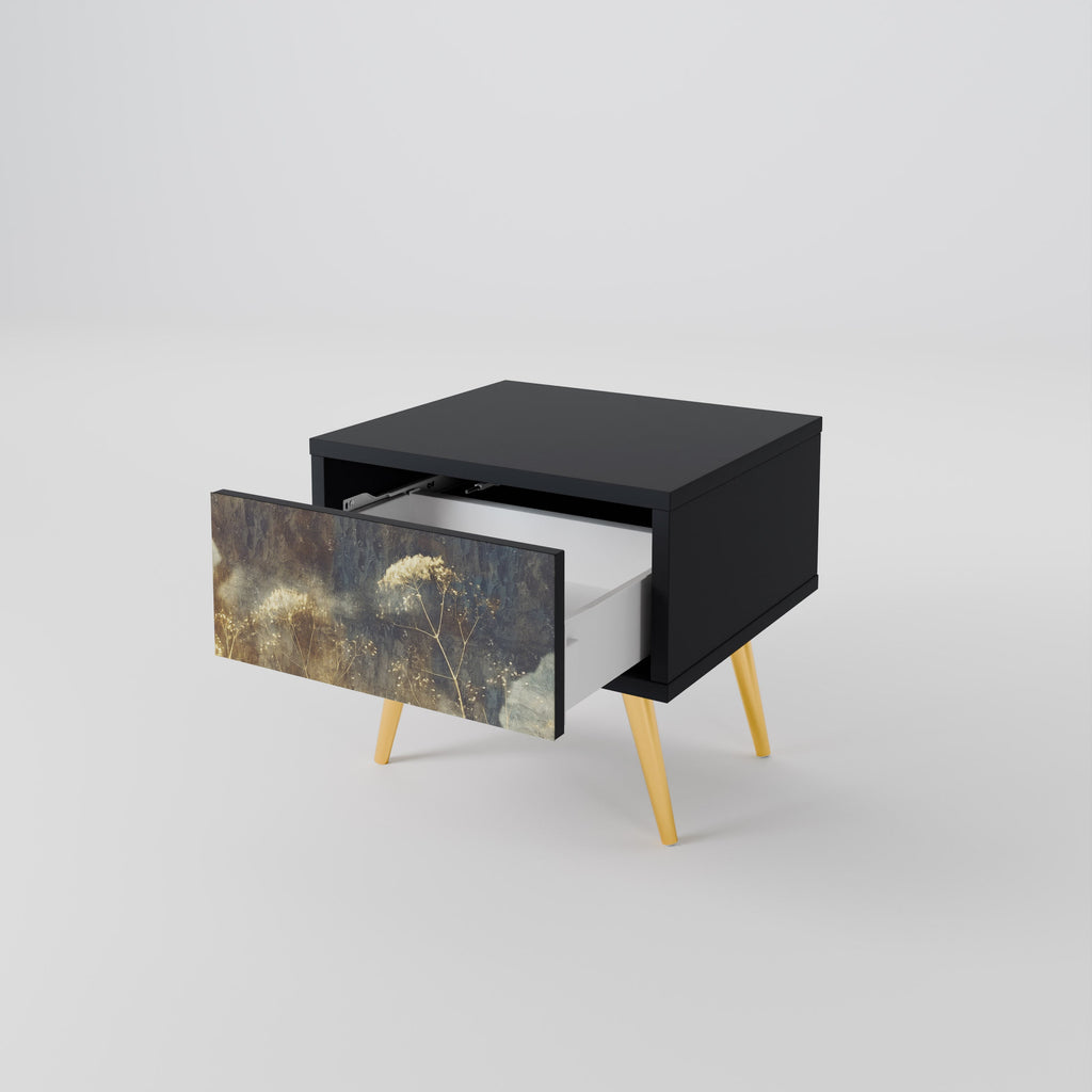 Table de chevet GENTLE POWER en finition noire