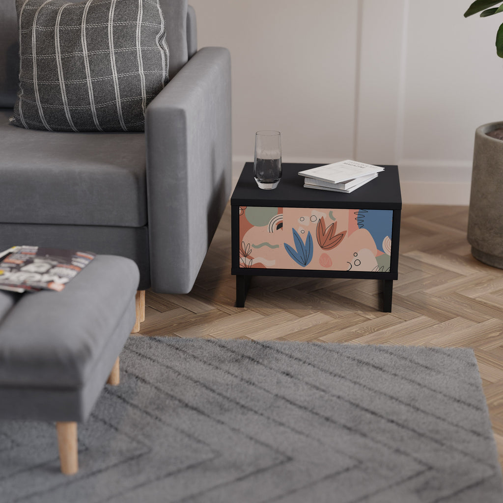 Table de chevet PASTEL DESTINY en finition noire