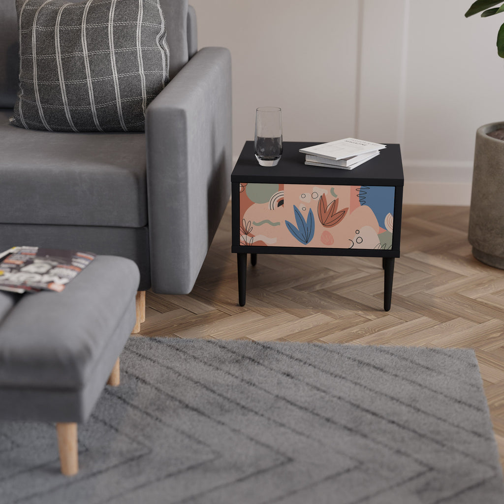 Table de chevet PASTEL DESTINY en finition noire