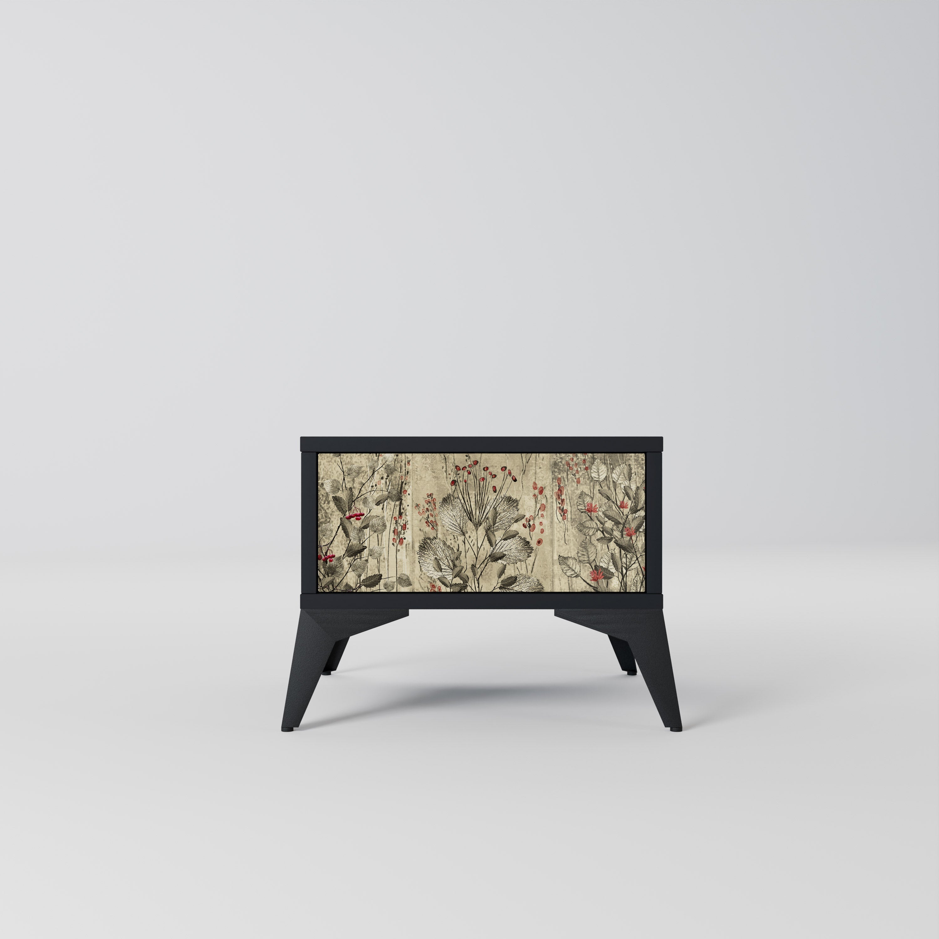 Table de chevet HERBAL GRACE en finition noire