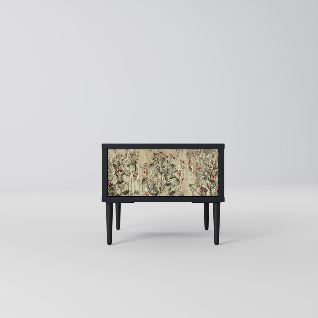 Table de chevet HERBAL GRACE en finition noire