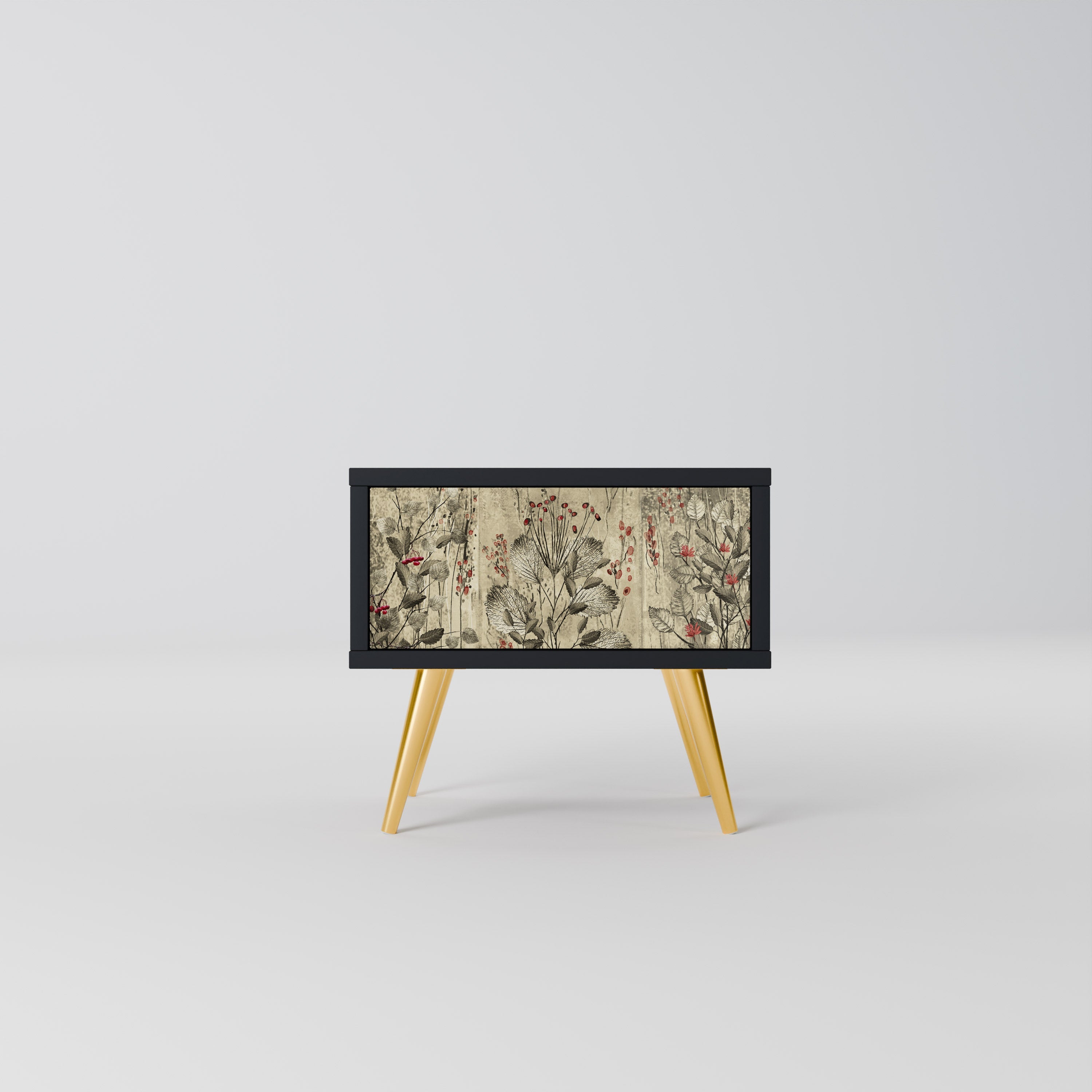 Table de chevet HERBAL GRACE en finition noire