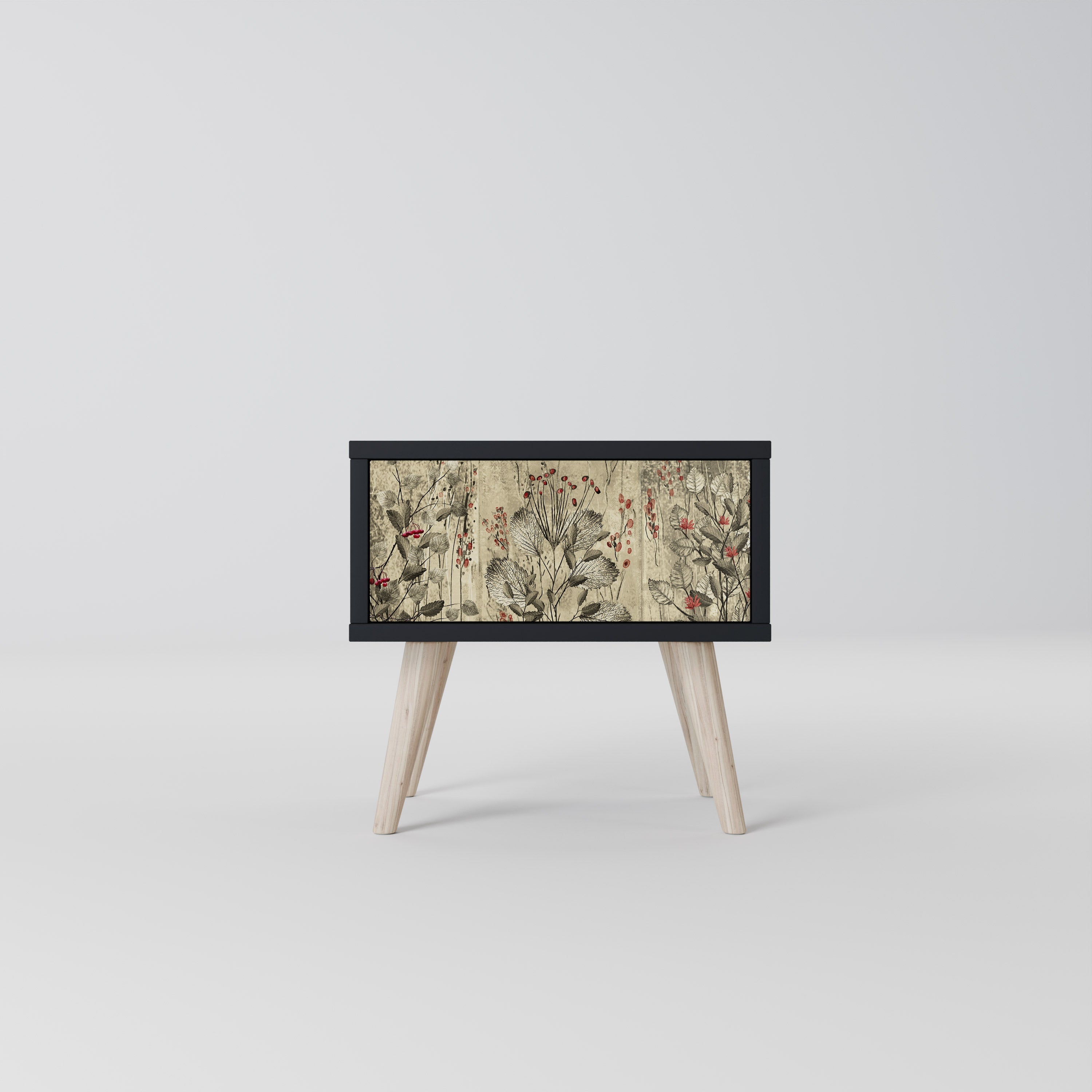 Table de chevet HERBAL GRACE en finition noire