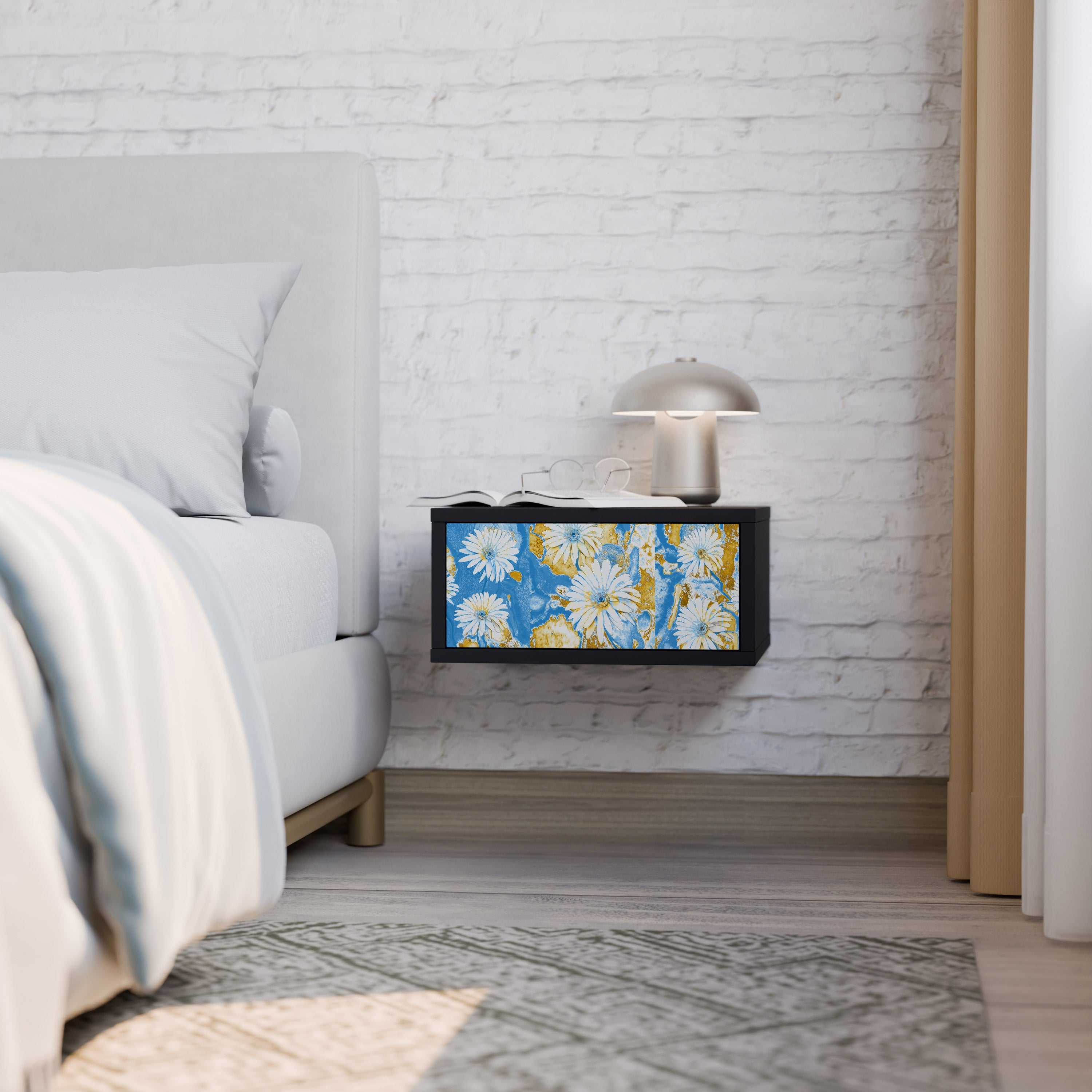 Table de chevet DAISY LUXE en finition noire