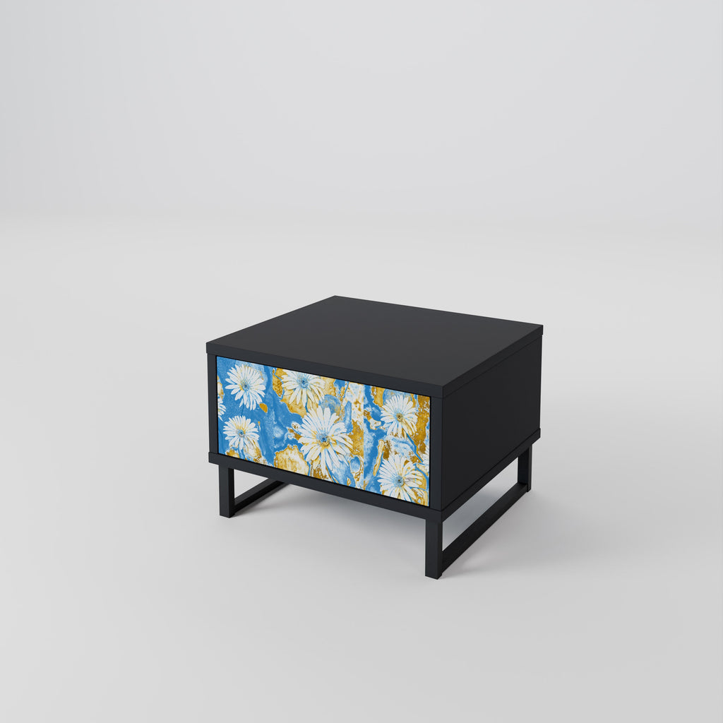 Table de chevet DAISY LUXE en finition noire