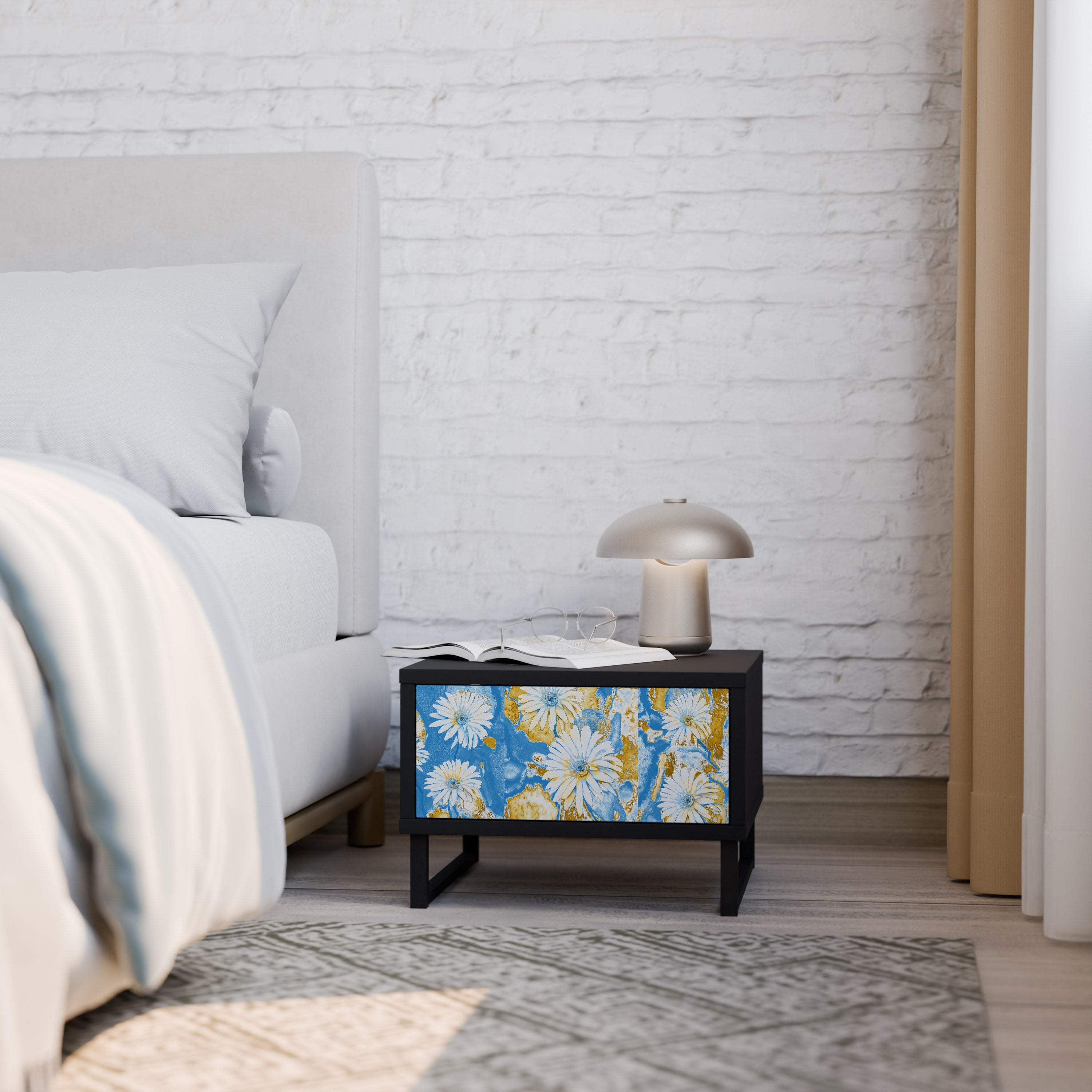 Table de chevet DAISY LUXE en finition noire