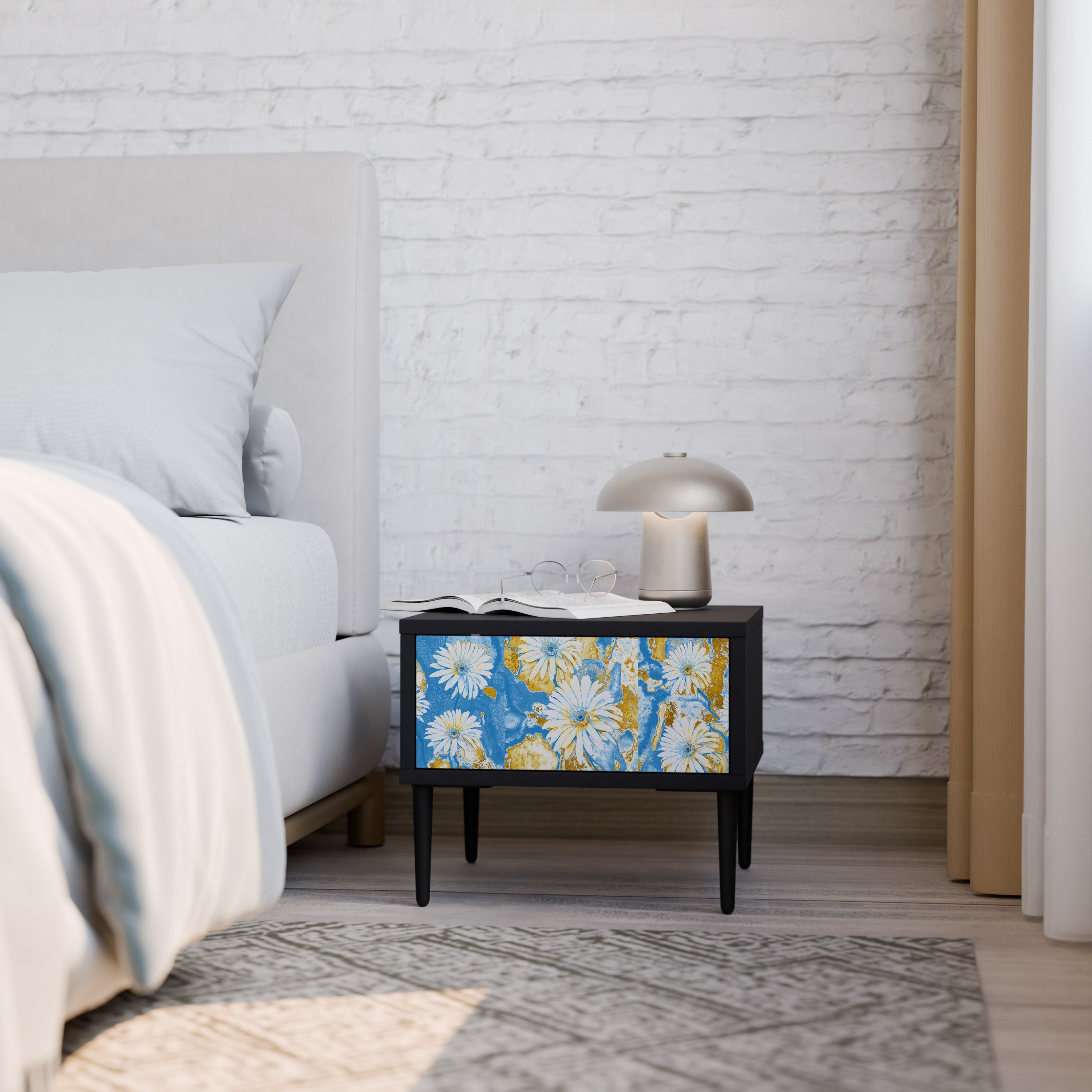 Table de chevet DAISY LUXE en finition noire