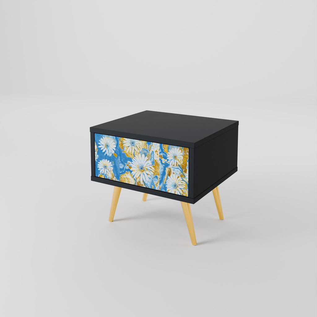 Table de chevet DAISY LUXE en finition noire
