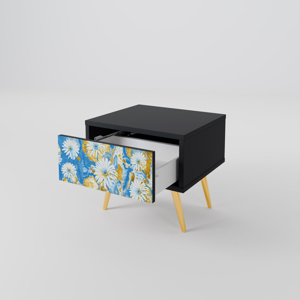 Table de chevet DAISY LUXE en finition noire