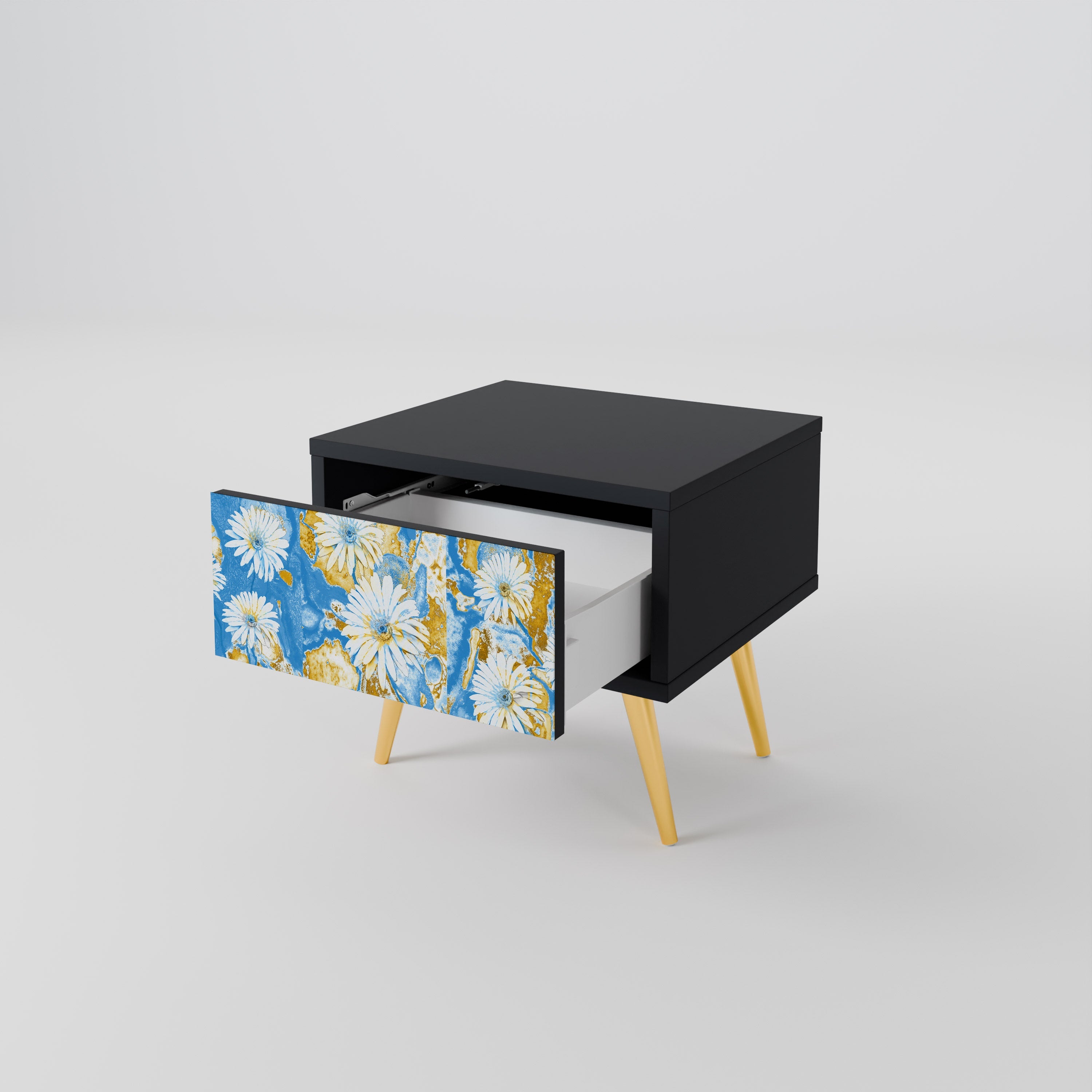 Table de chevet DAISY LUXE en finition noire
