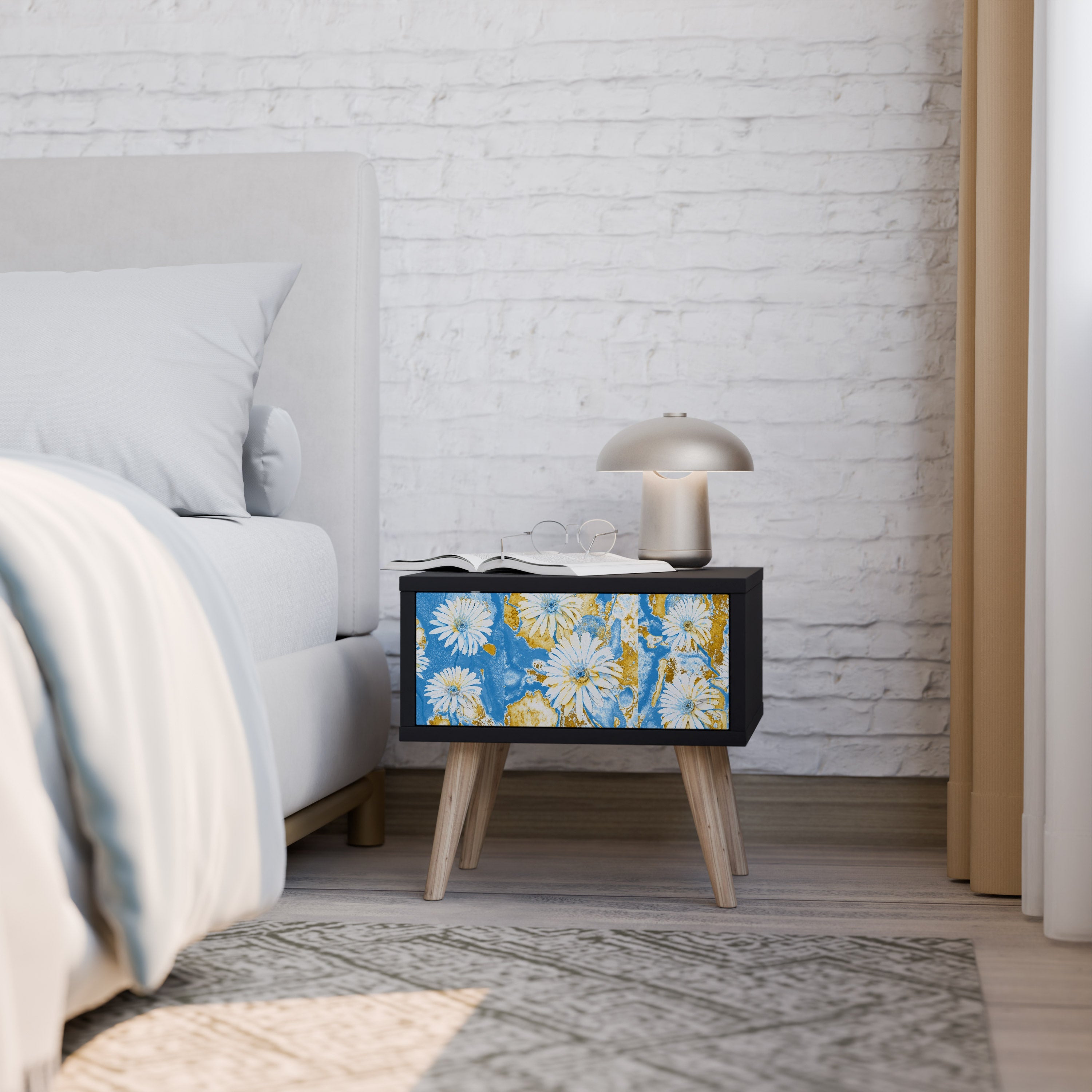 Table de chevet DAISY LUXE en finition noire