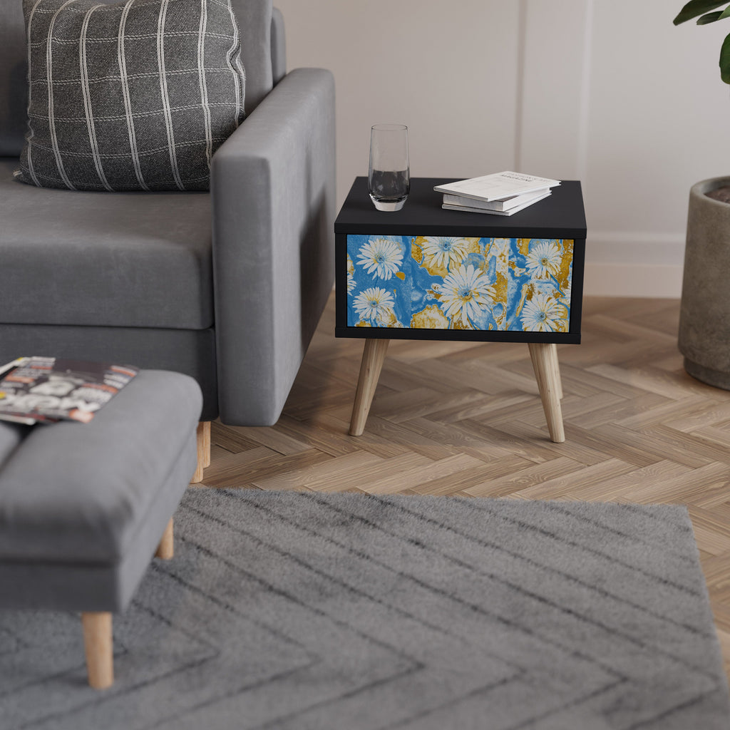 Table de chevet DAISY LUXE en finition noire