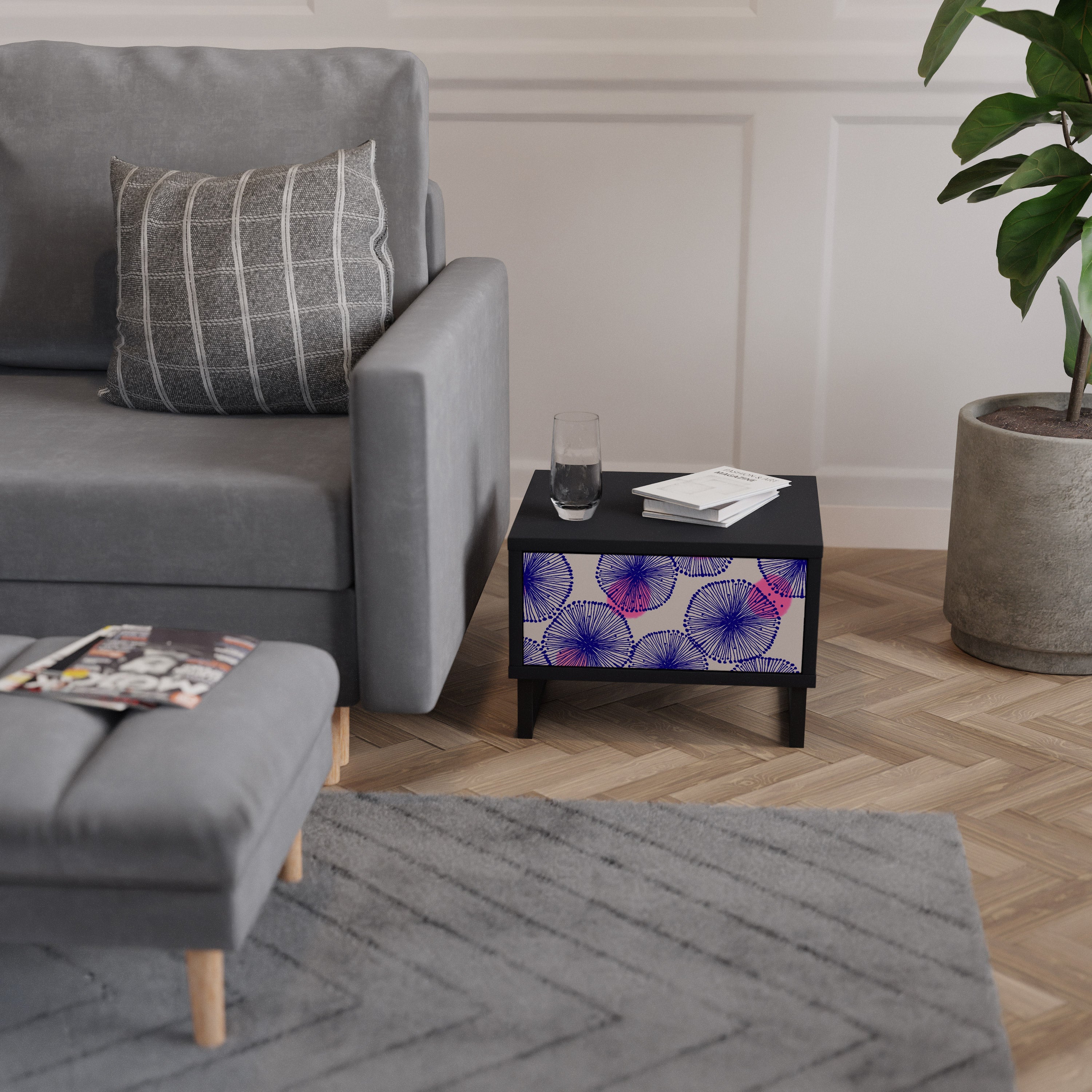 Table de chevet MAGIC NATURE en finition noire