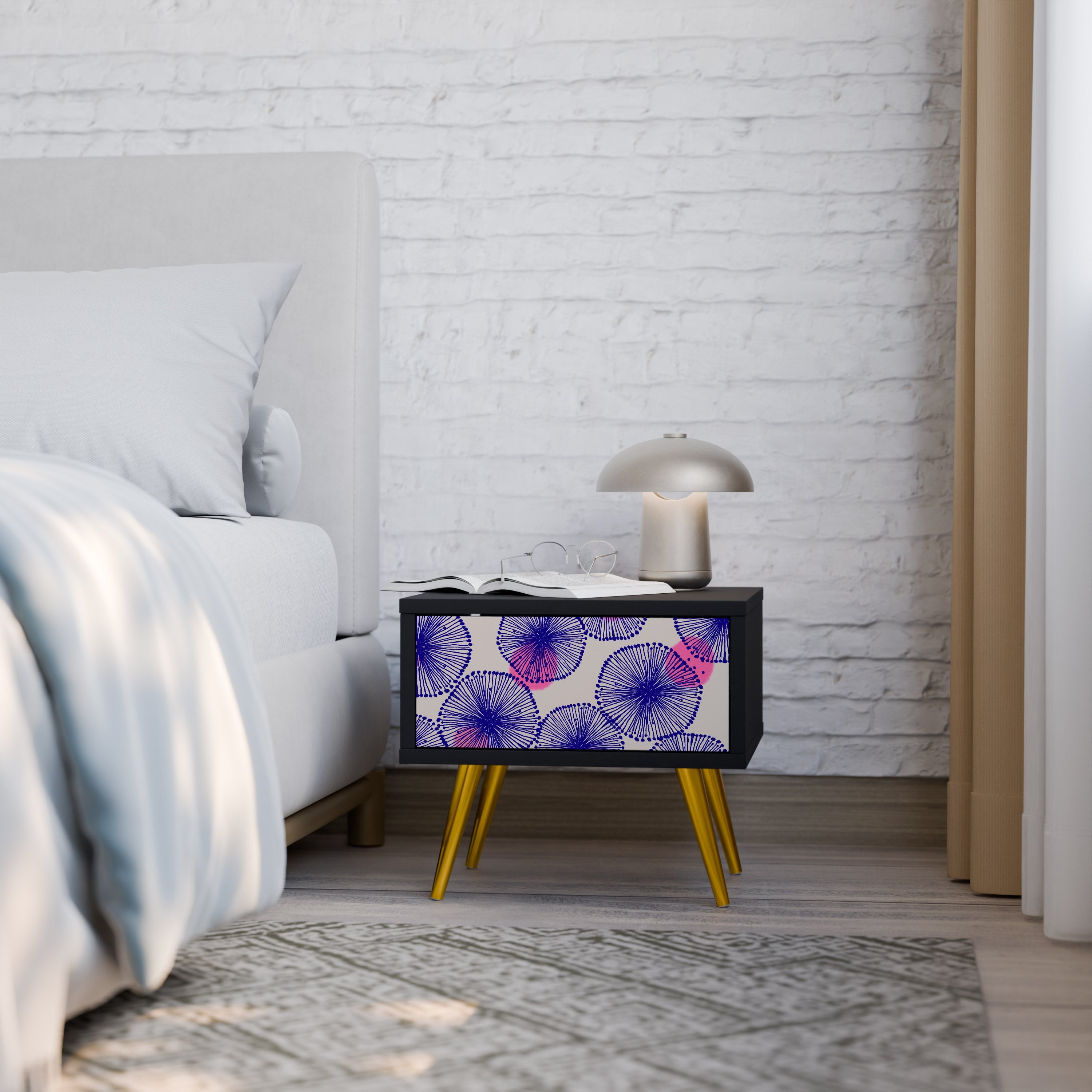 Table de chevet MAGIC NATURE en finition noire