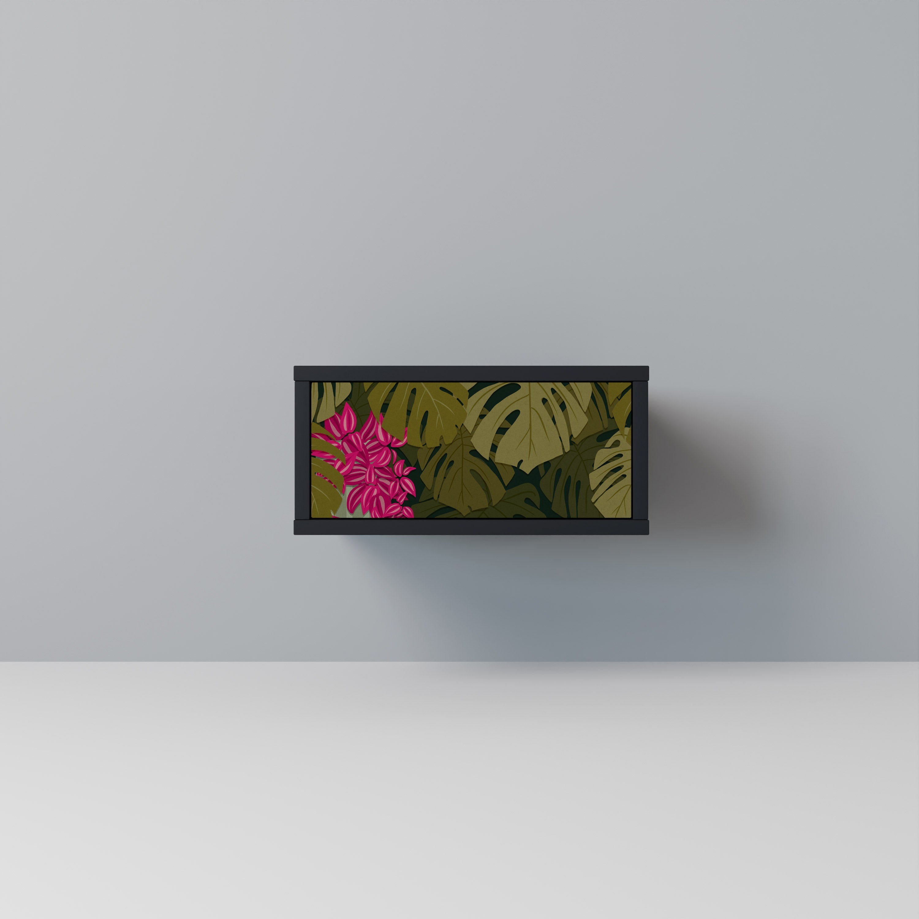 Table de chevet TROPICAL BEAUTY en finition noire