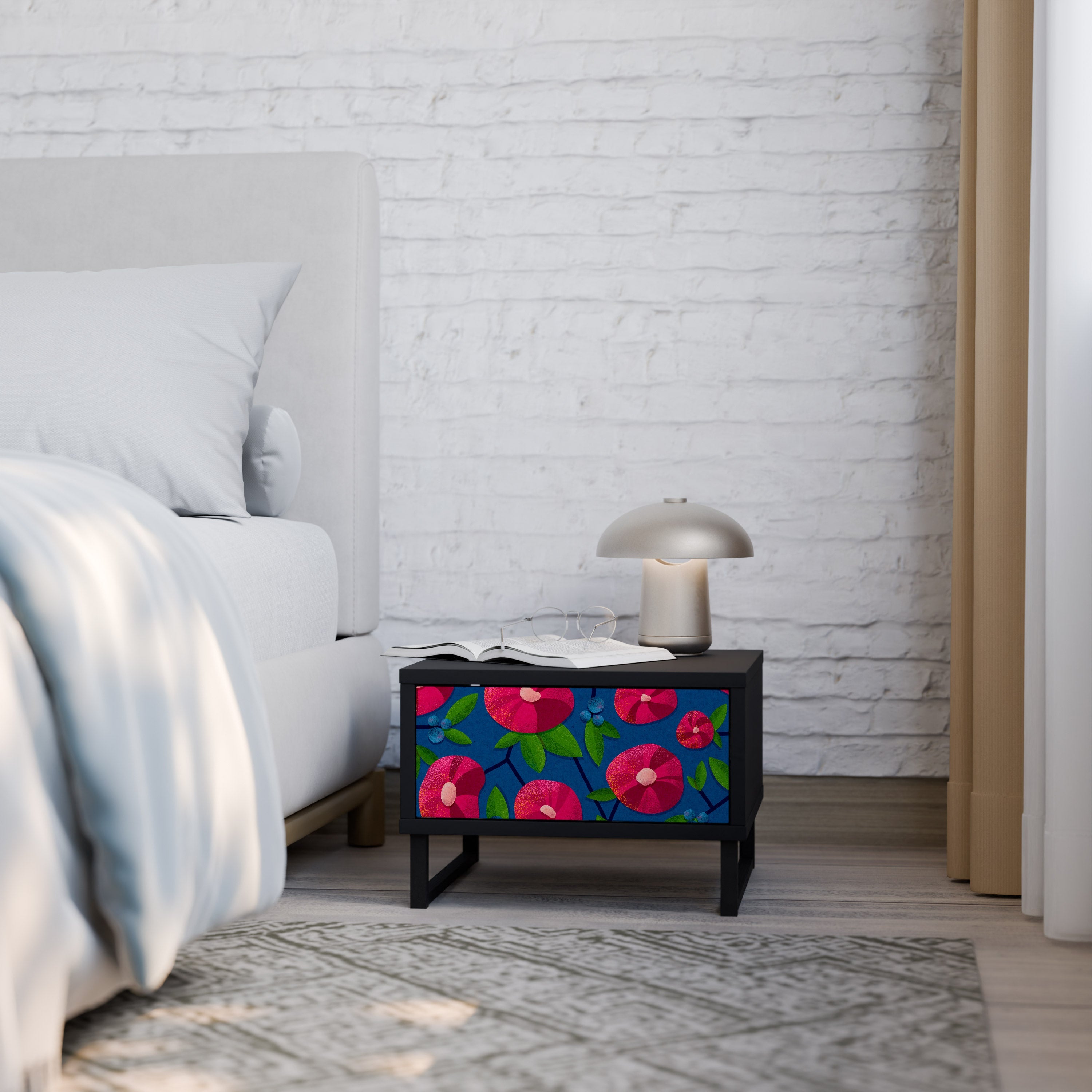 Table de chevet SPRING THOUGHTS en finition noire