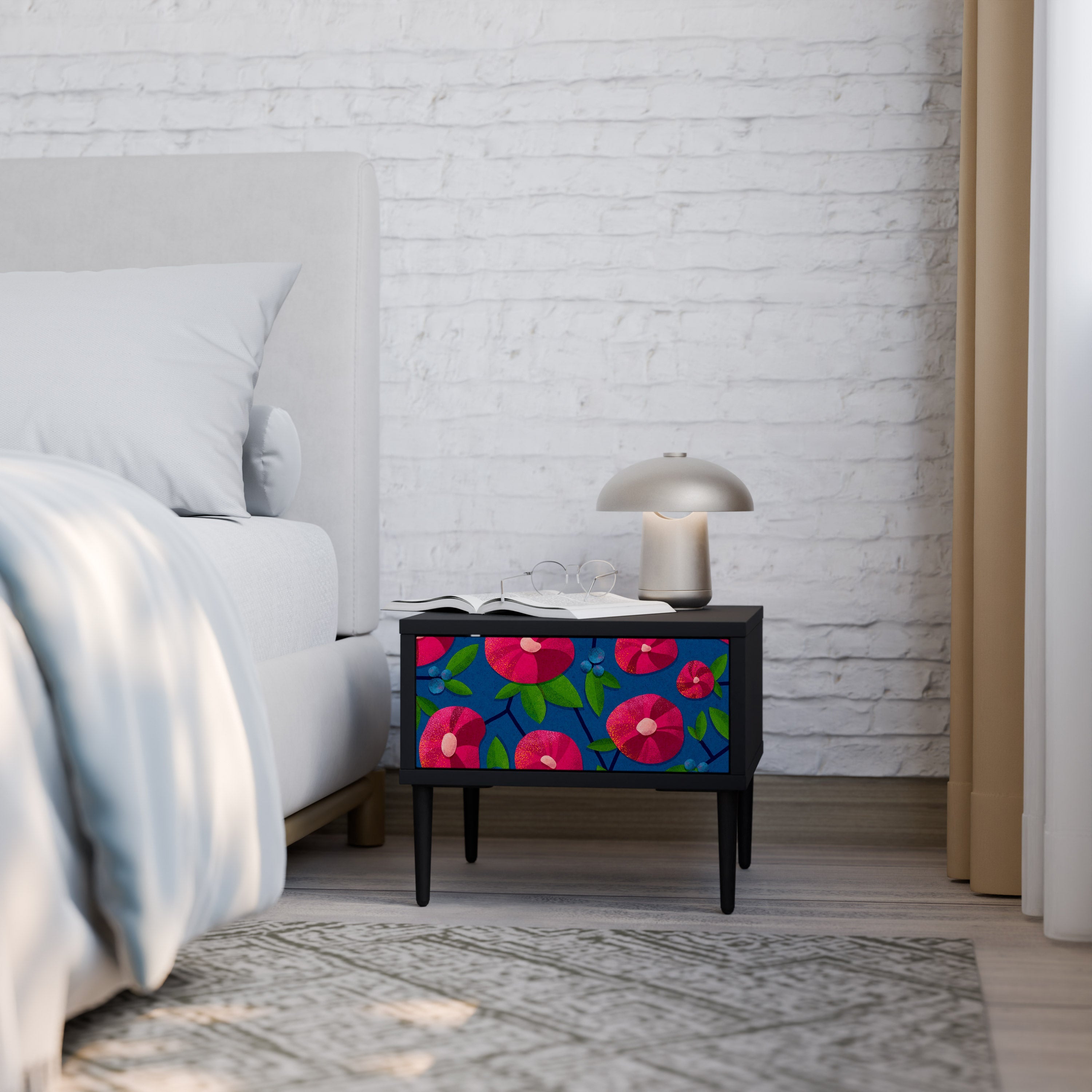 Table de chevet SPRING THOUGHTS en finition noire