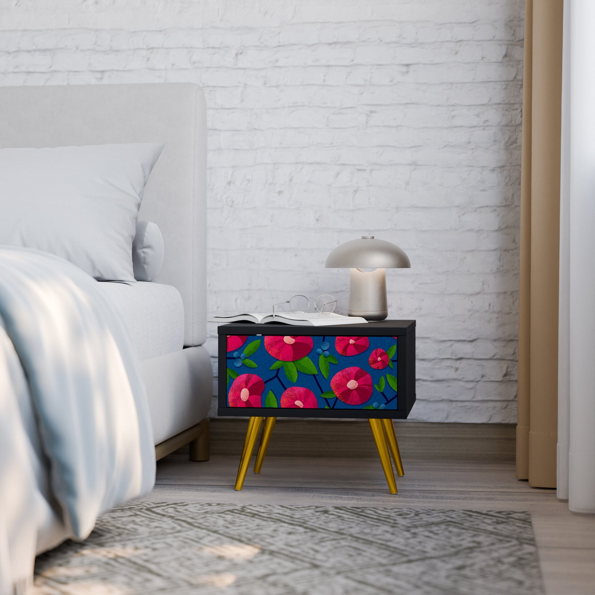 Table de chevet SPRING THOUGHTS en finition noire