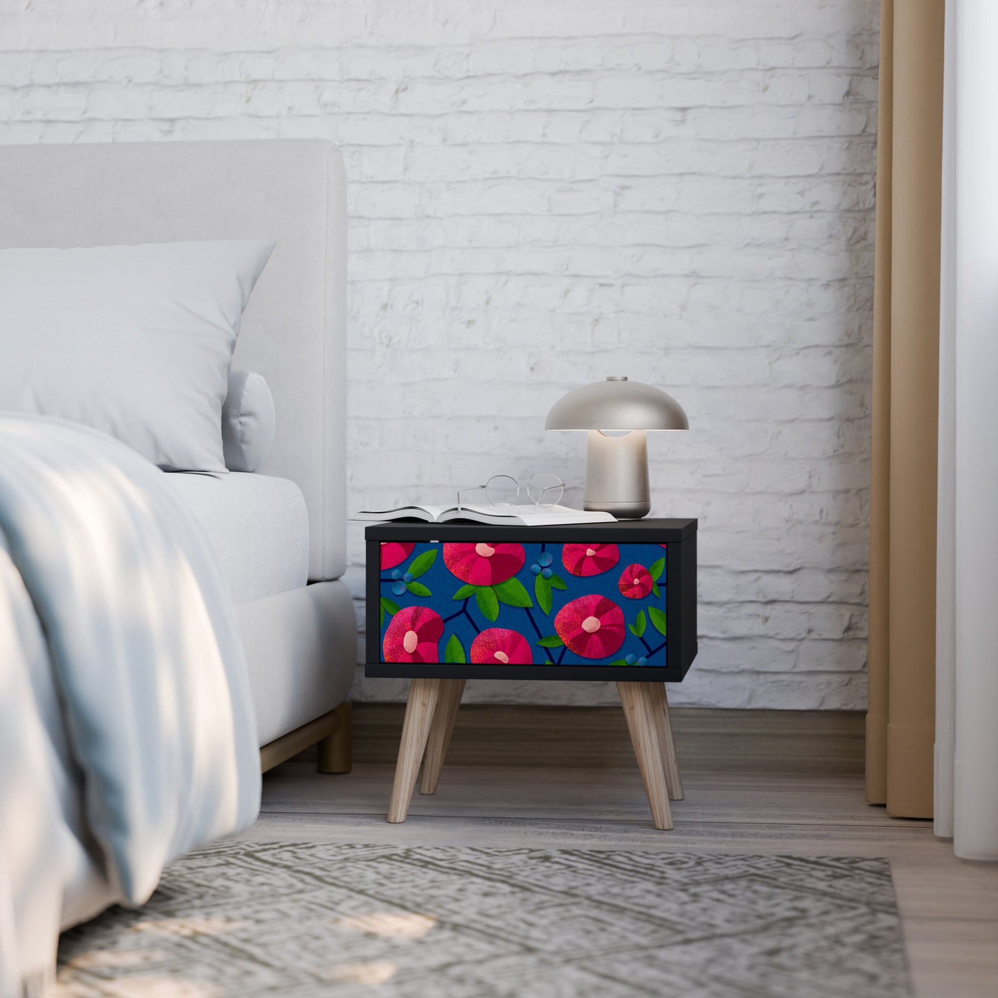 Table de chevet SPRING THOUGHTS en finition noire