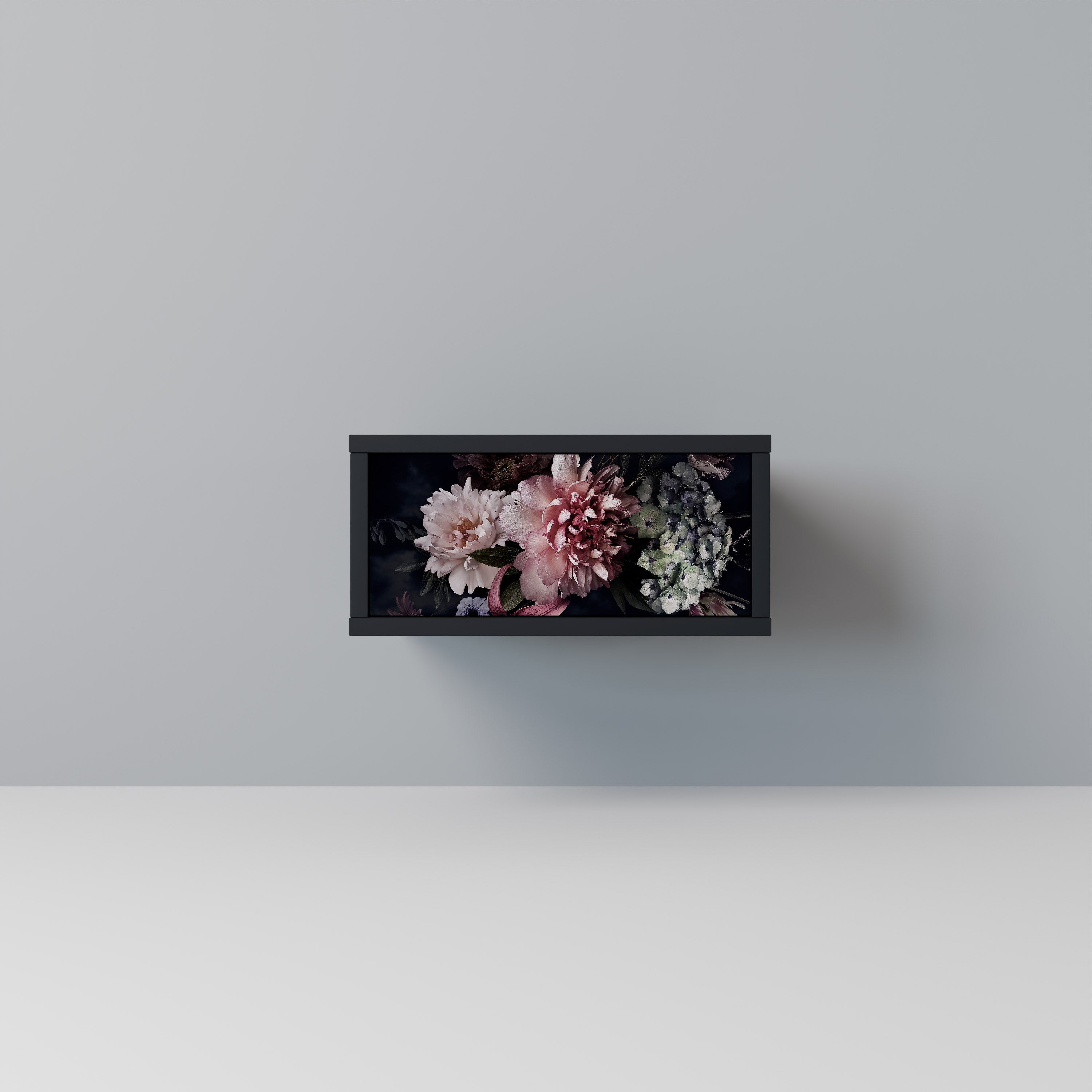 Table de chevet PURE BLOSSOM en finition noire