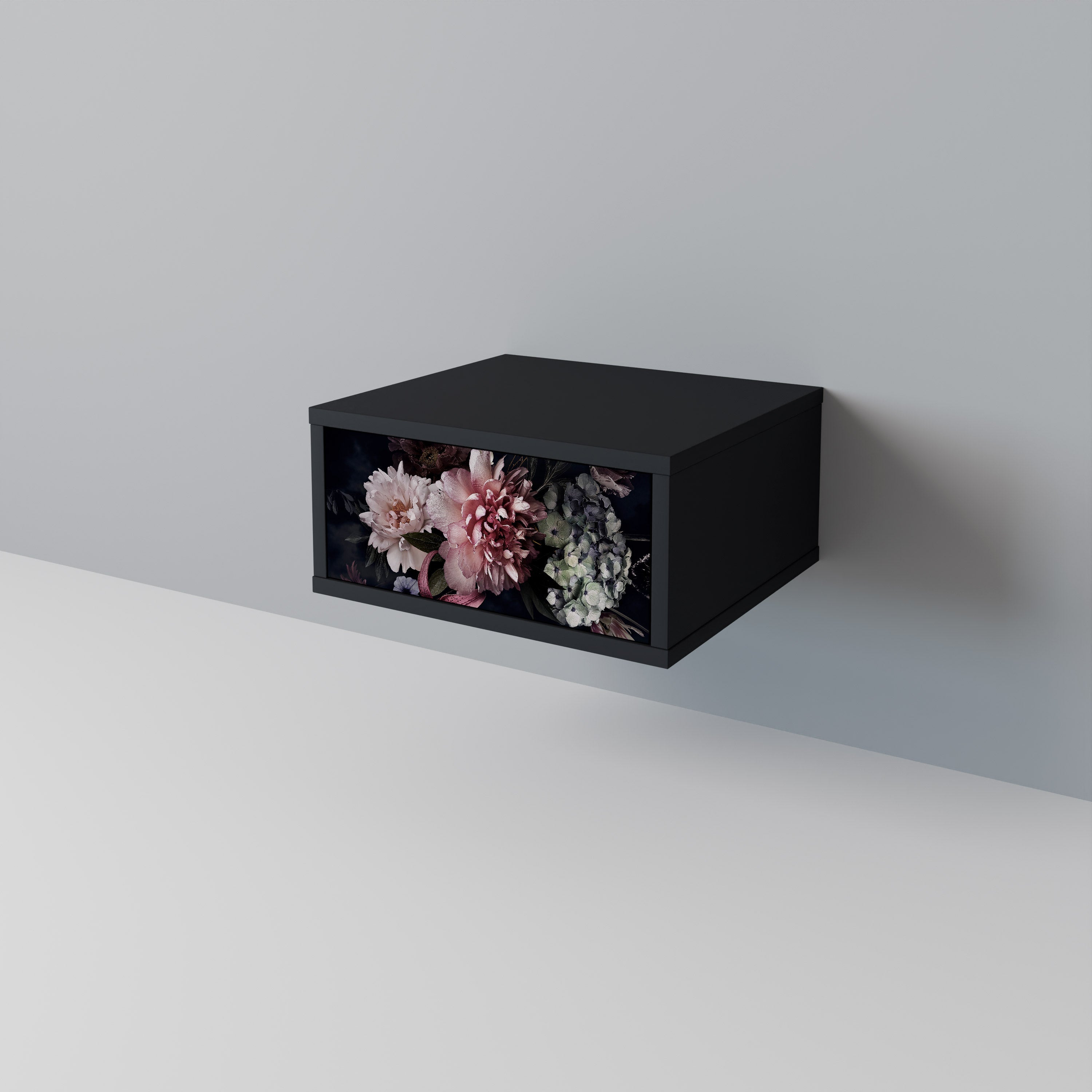 Table de chevet PURE BLOSSOM en finition noire