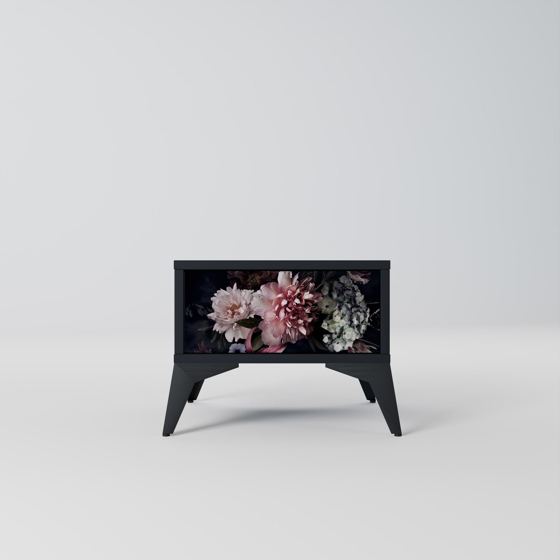 Table de chevet PURE BLOSSOM en finition noire