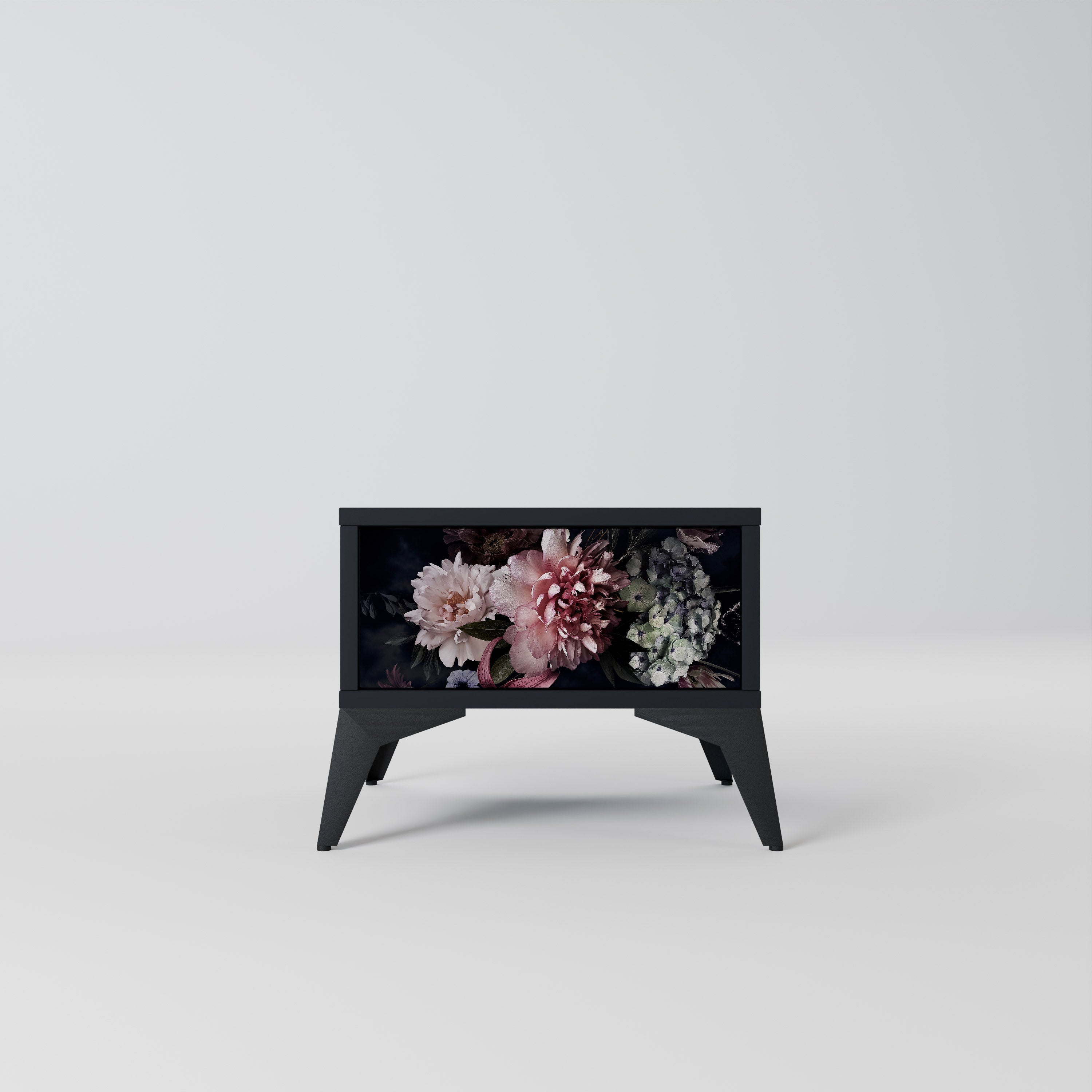 Table de chevet PURE BLOSSOM en finition noire