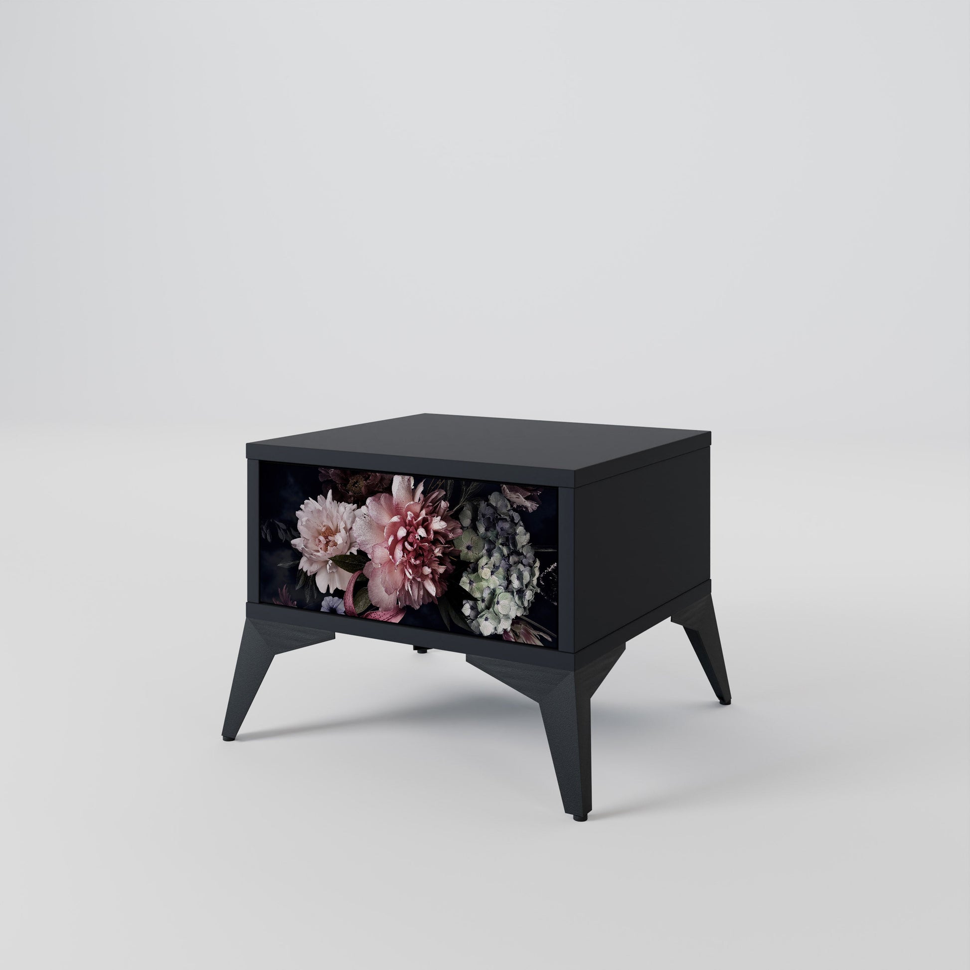 Table de chevet PURE BLOSSOM en finition noire