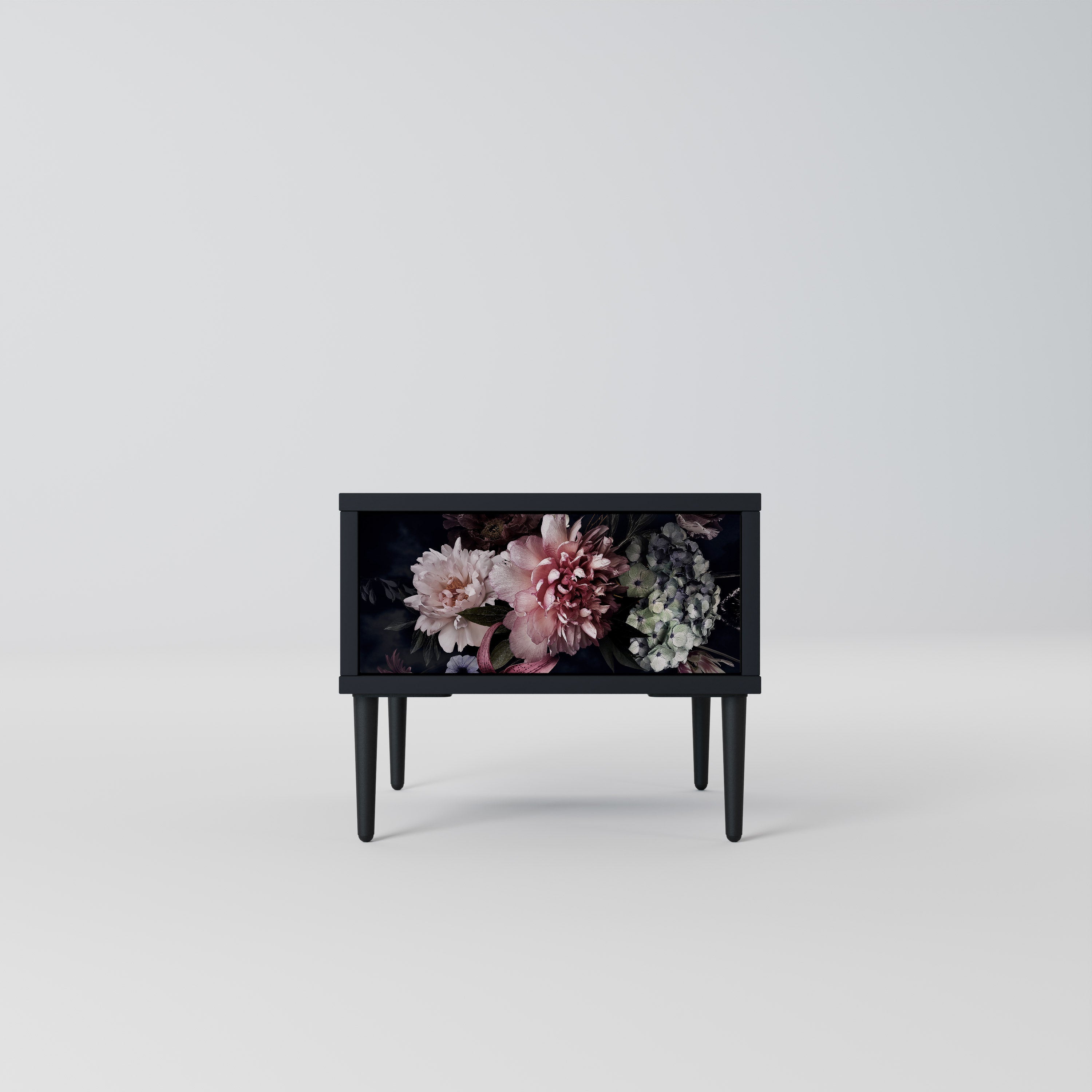 Table de chevet PURE BLOSSOM en finition noire