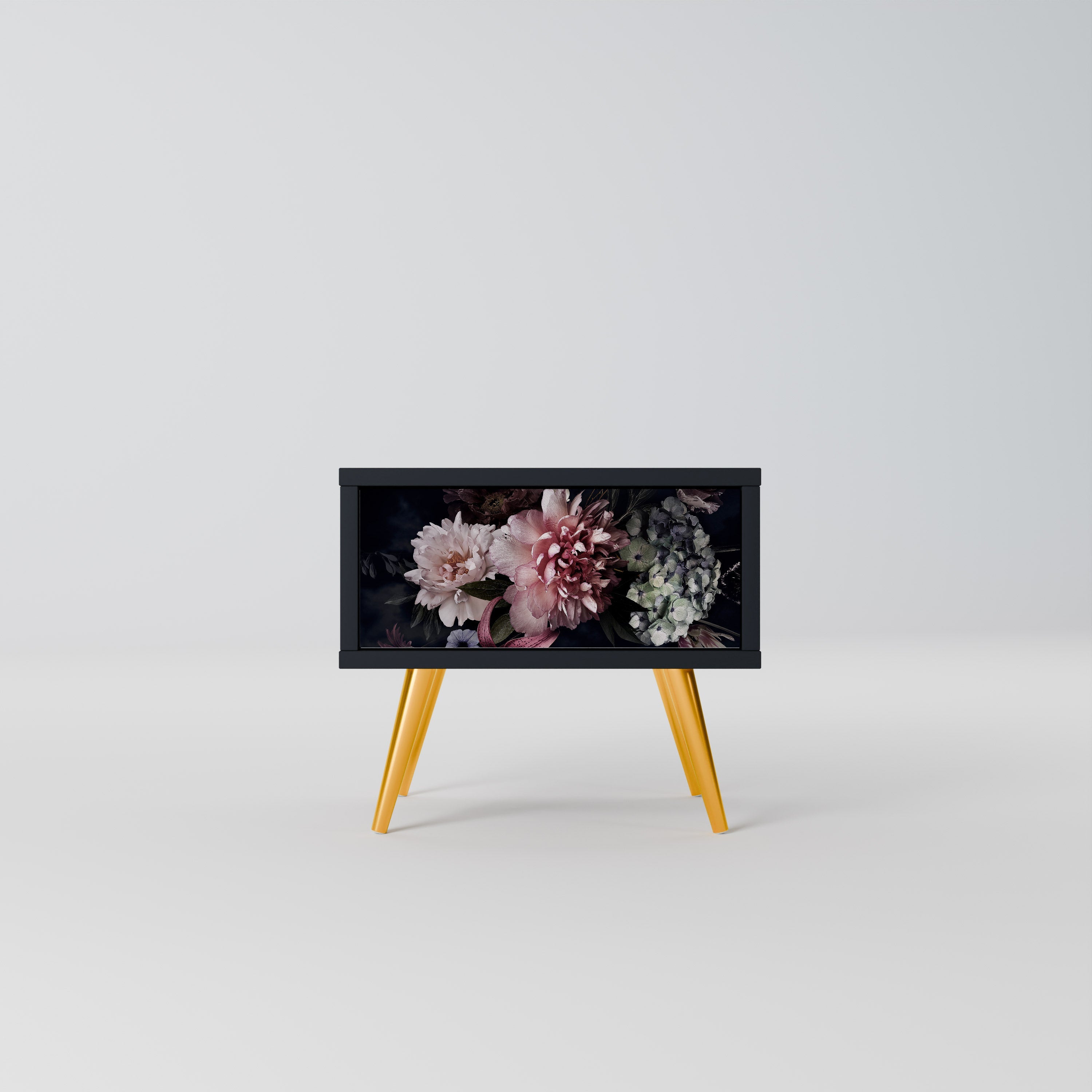 Table de chevet PURE BLOSSOM en finition noire