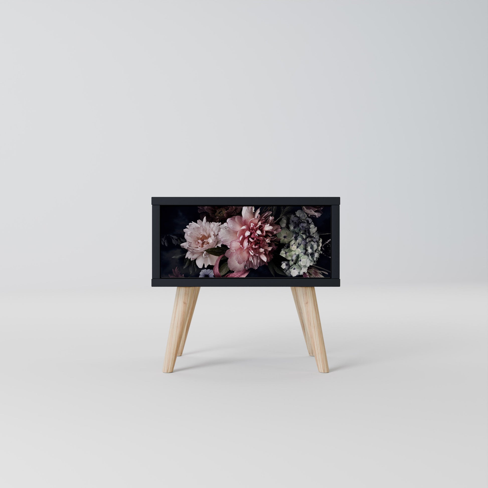 Table de chevet PURE BLOSSOM en finition noire