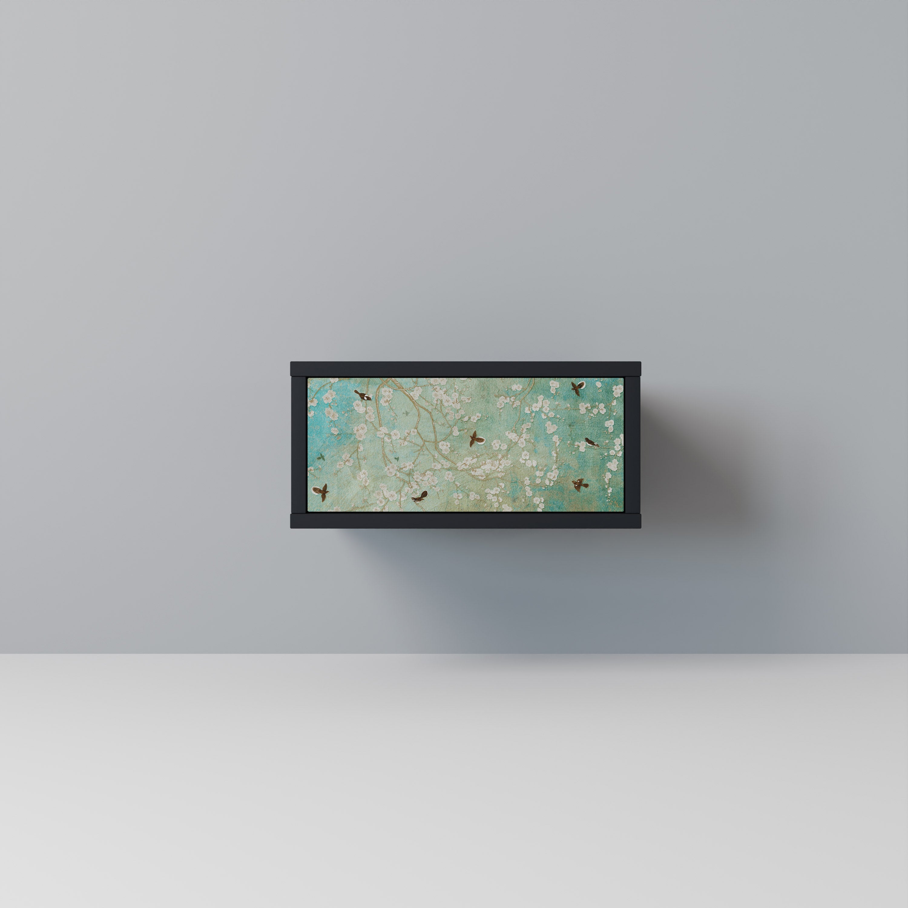 Table de chevet BLOOMING CHARM en finition noire