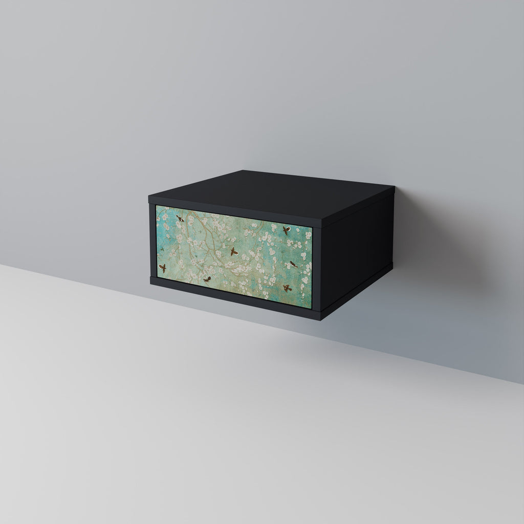 Table de chevet BLOOMING CHARM en finition noire