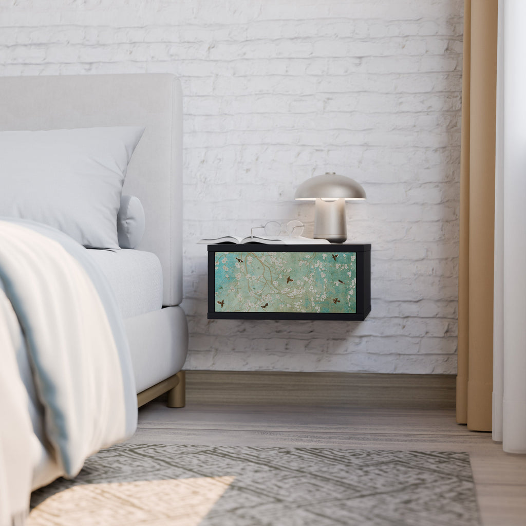 Table de chevet BLOOMING CHARM en finition noire