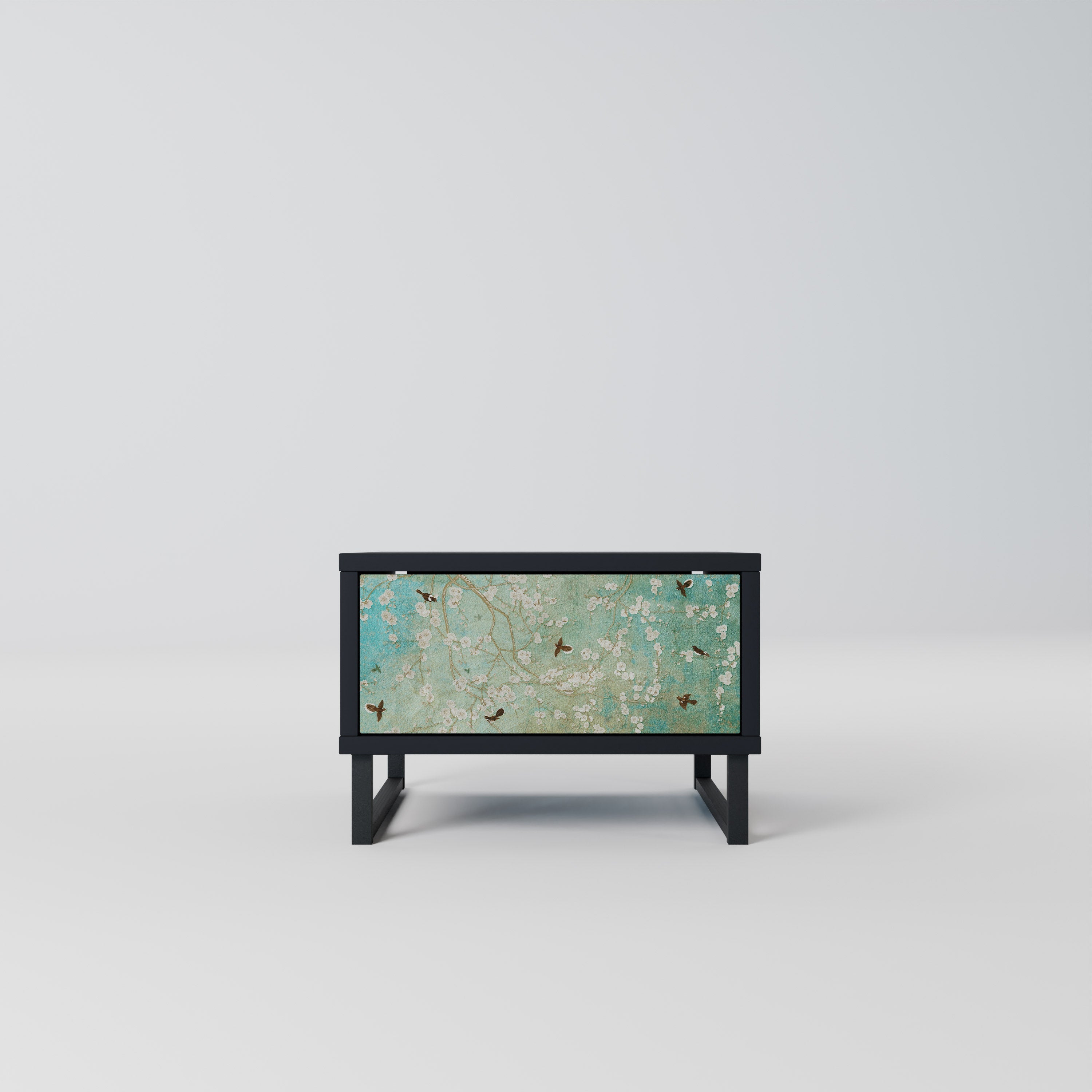 Table de chevet BLOOMING CHARM en finition noire