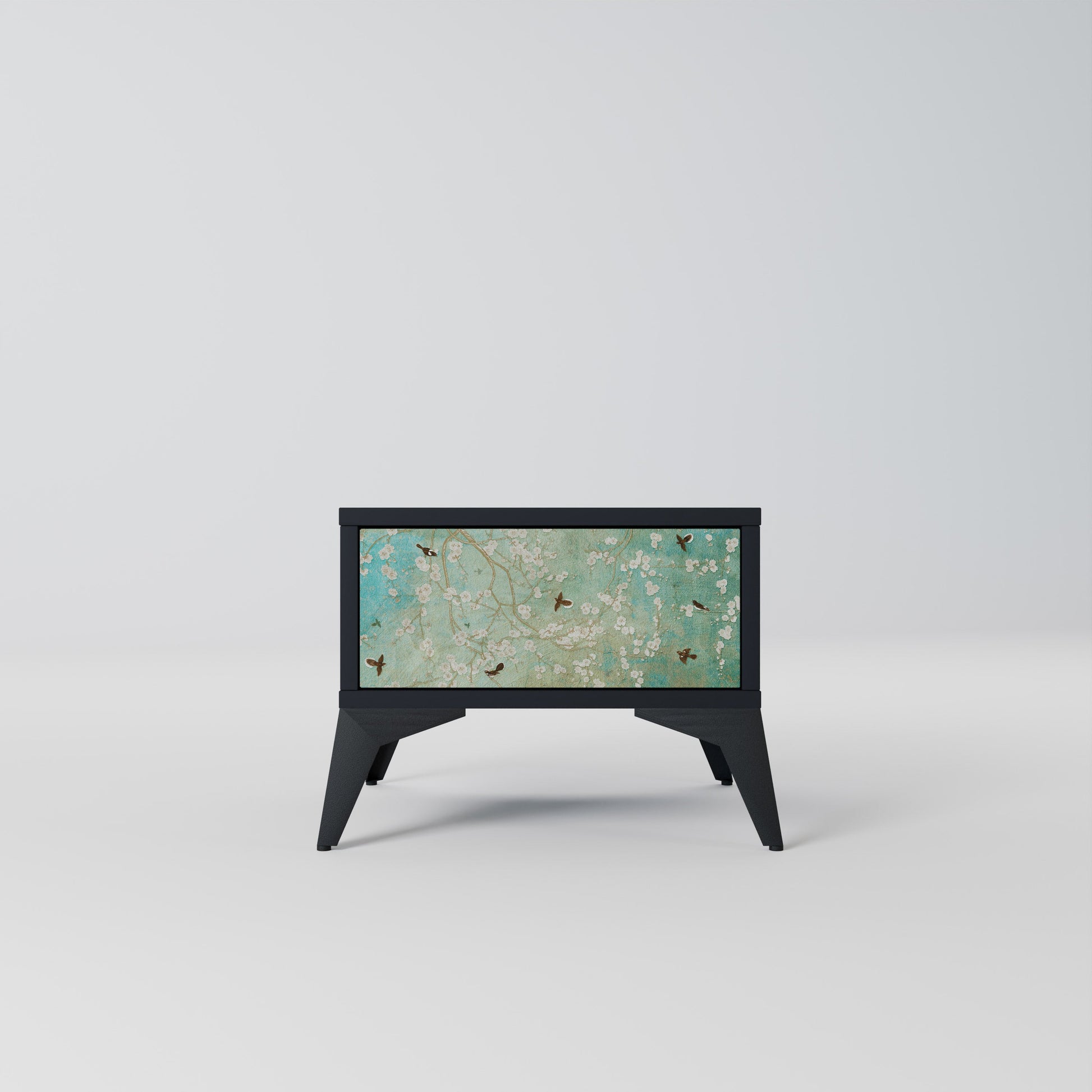 Table de chevet BLOOMING CHARM en finition noire