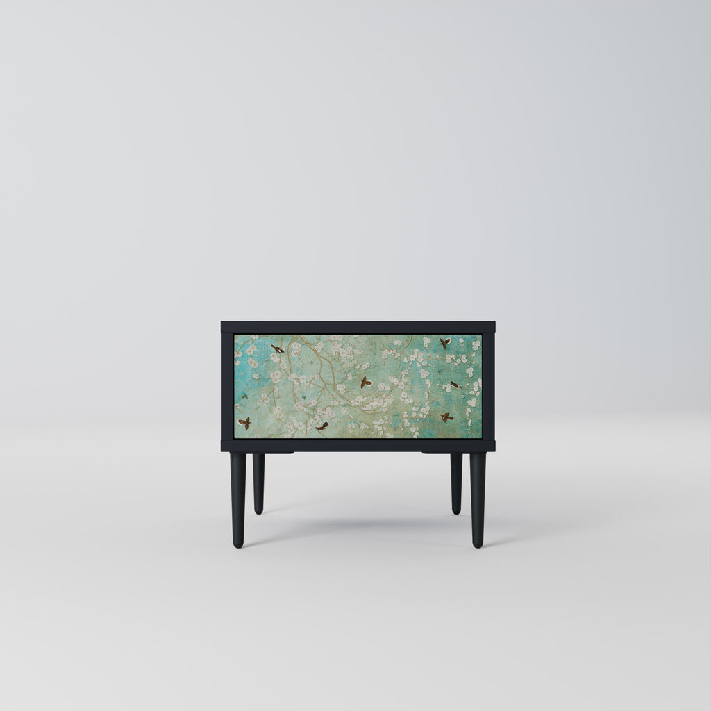 Table de chevet BLOOMING CHARM en finition noire