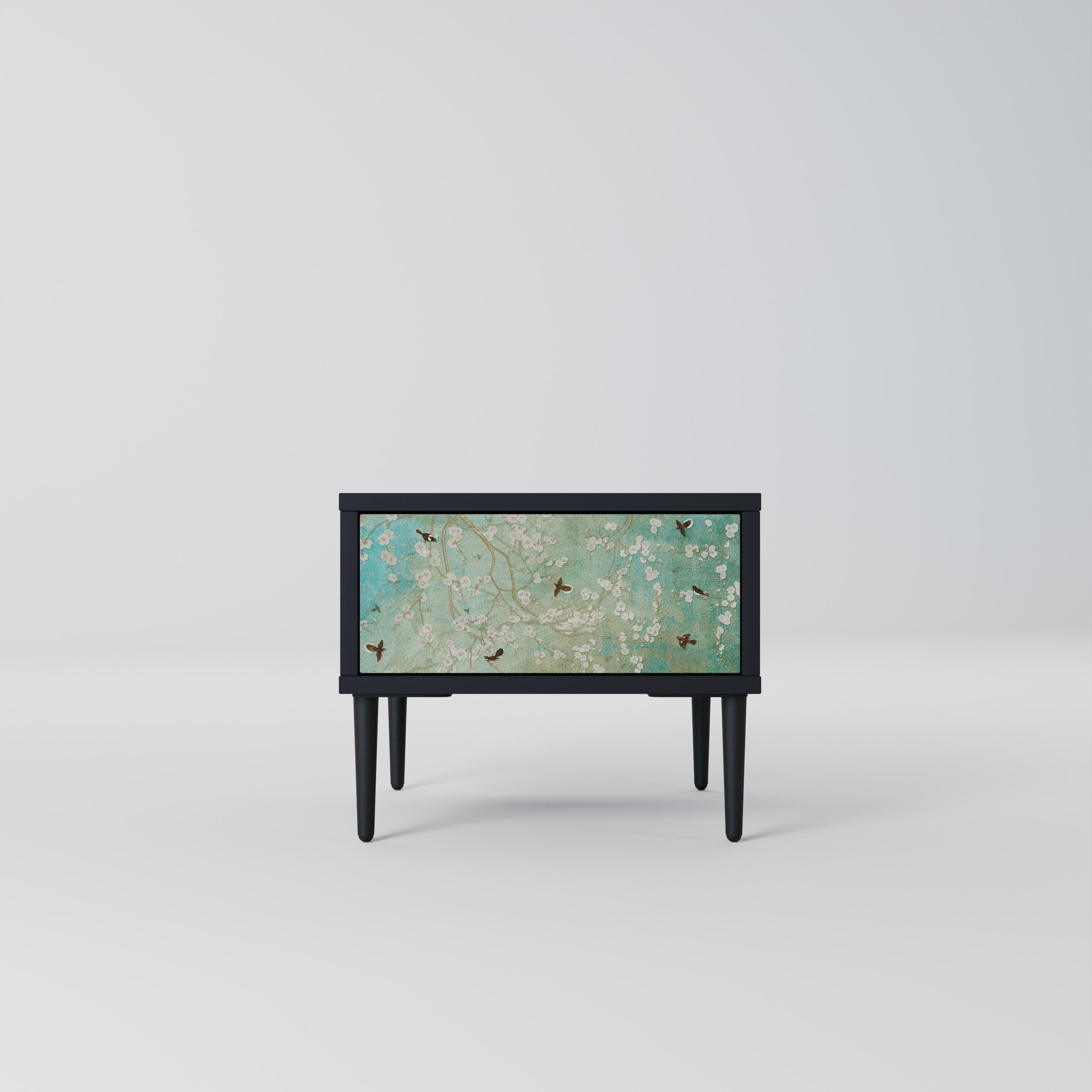 Table de chevet BLOOMING CHARM en finition noire