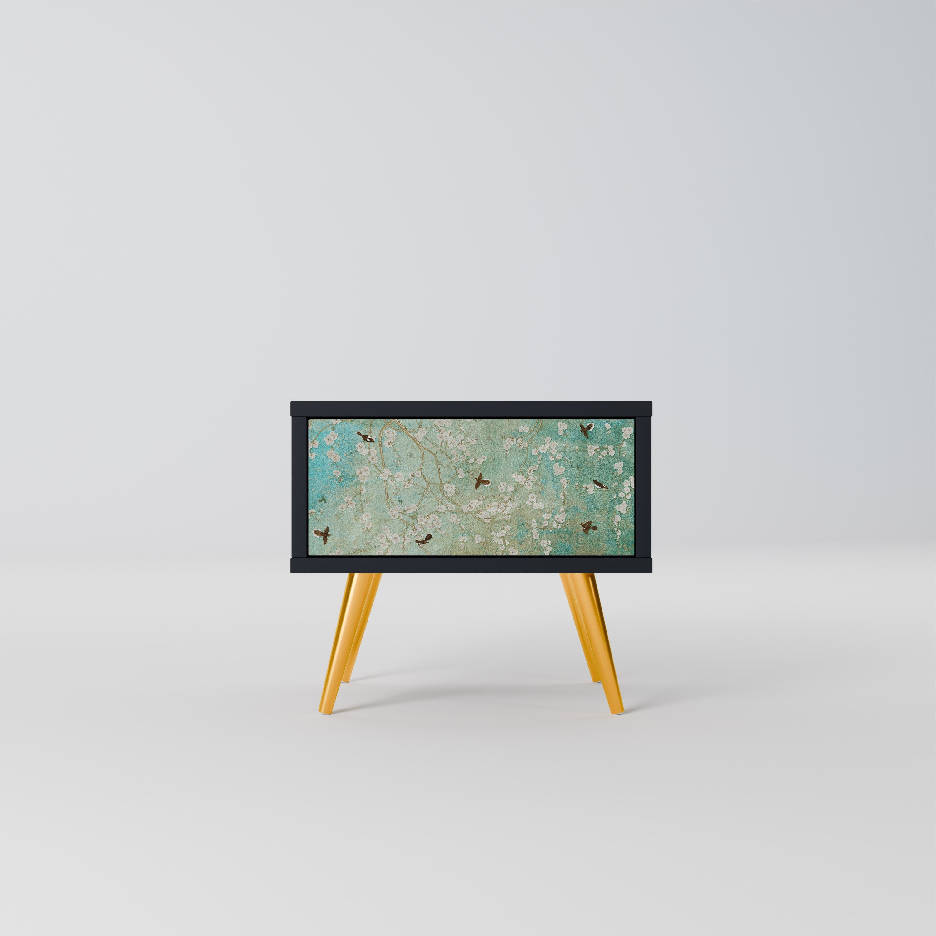 Table de chevet BLOOMING CHARM en finition noire