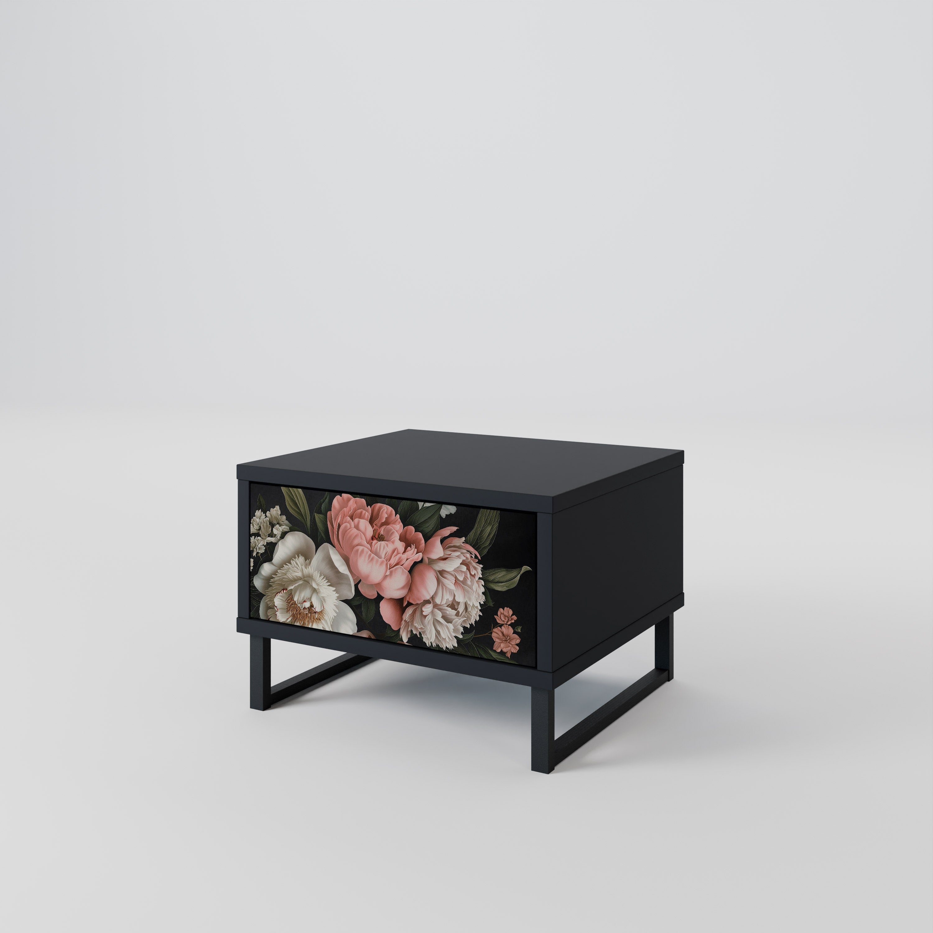 Table de chevet LUSH ELEGANCE en finition noire