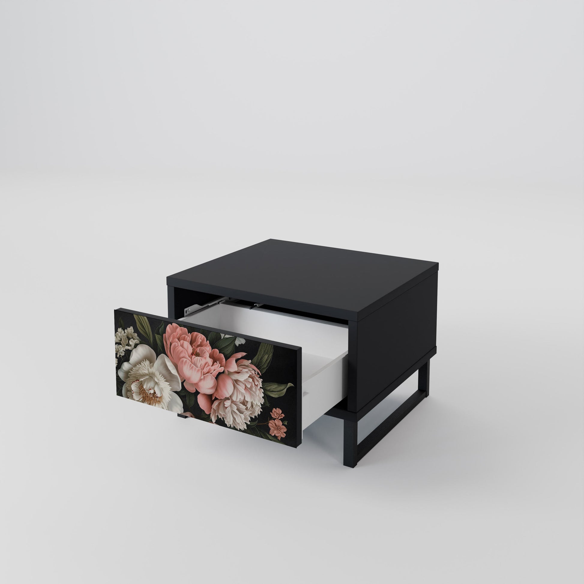 Table de chevet LUSH ELEGANCE en finition noire