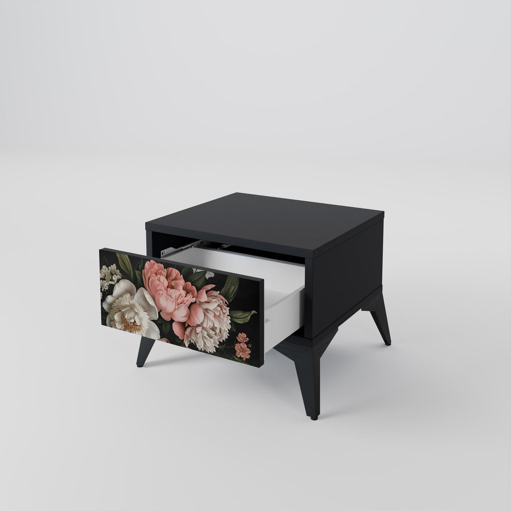 Table de chevet LUSH ELEGANCE en finition noire
