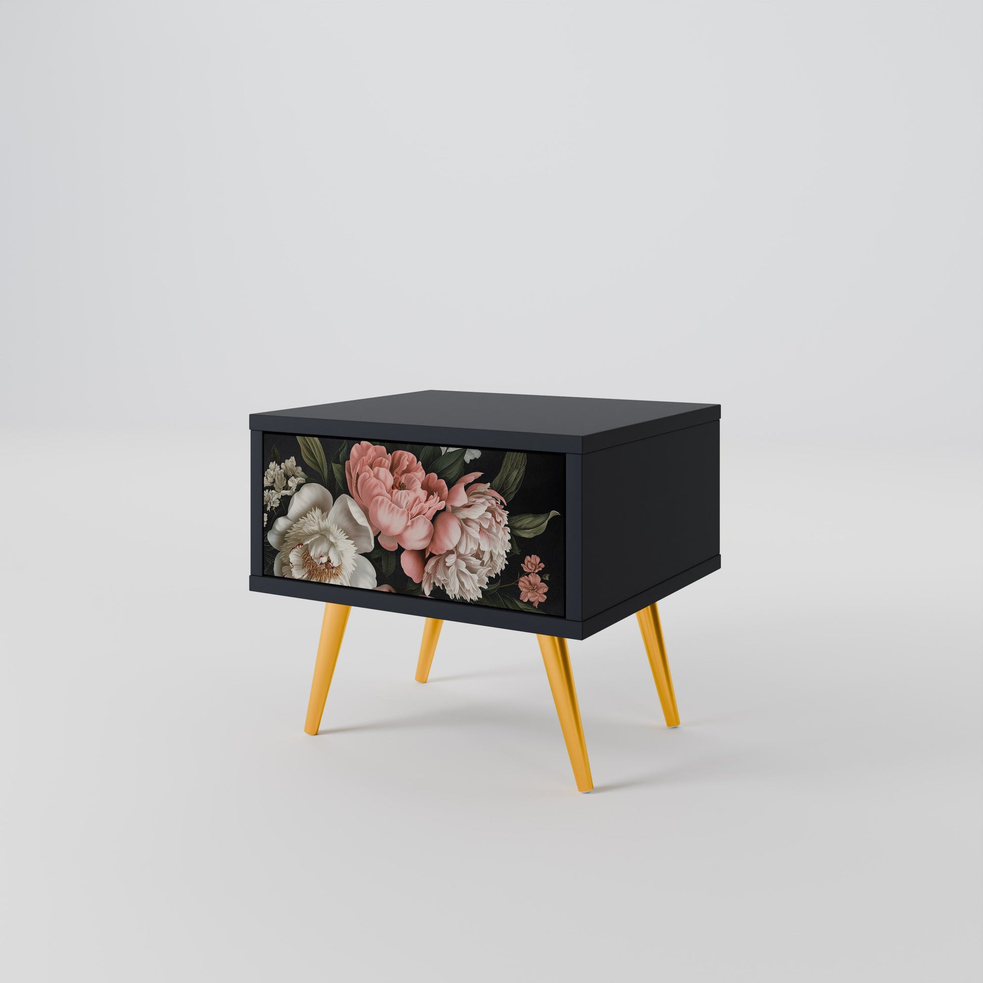 Table de chevet LUSH ELEGANCE en finition noire